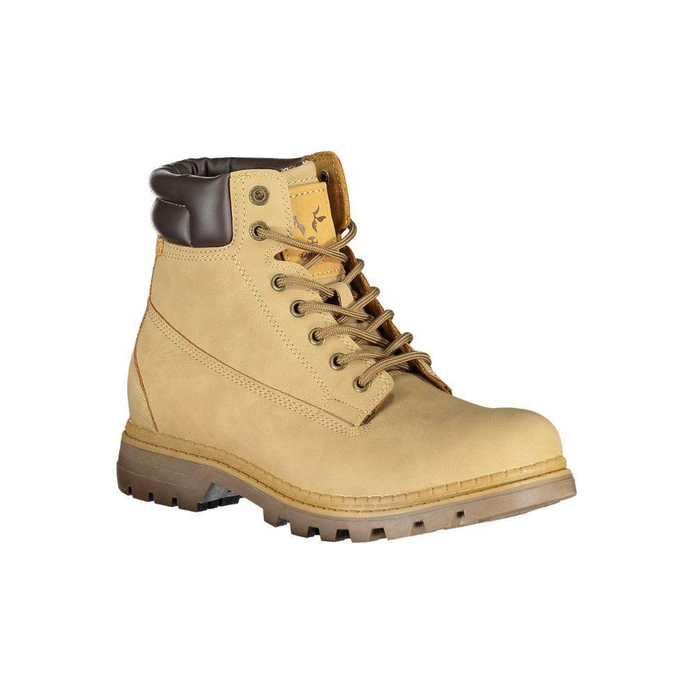 Carrera Beige Lace-Up Boots with Contrasting Detail - Hilstor