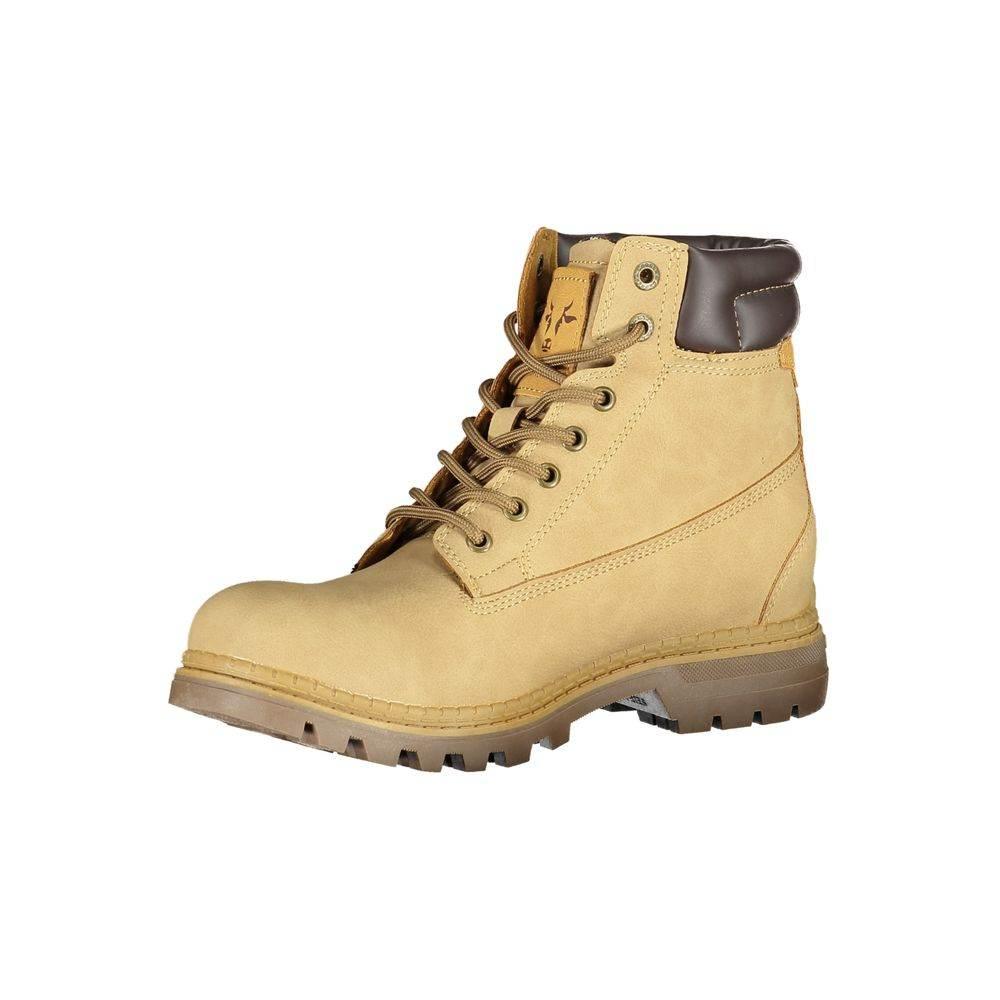 Carrera Beige Lace-Up Boots with Contrasting Detail - Hilstor