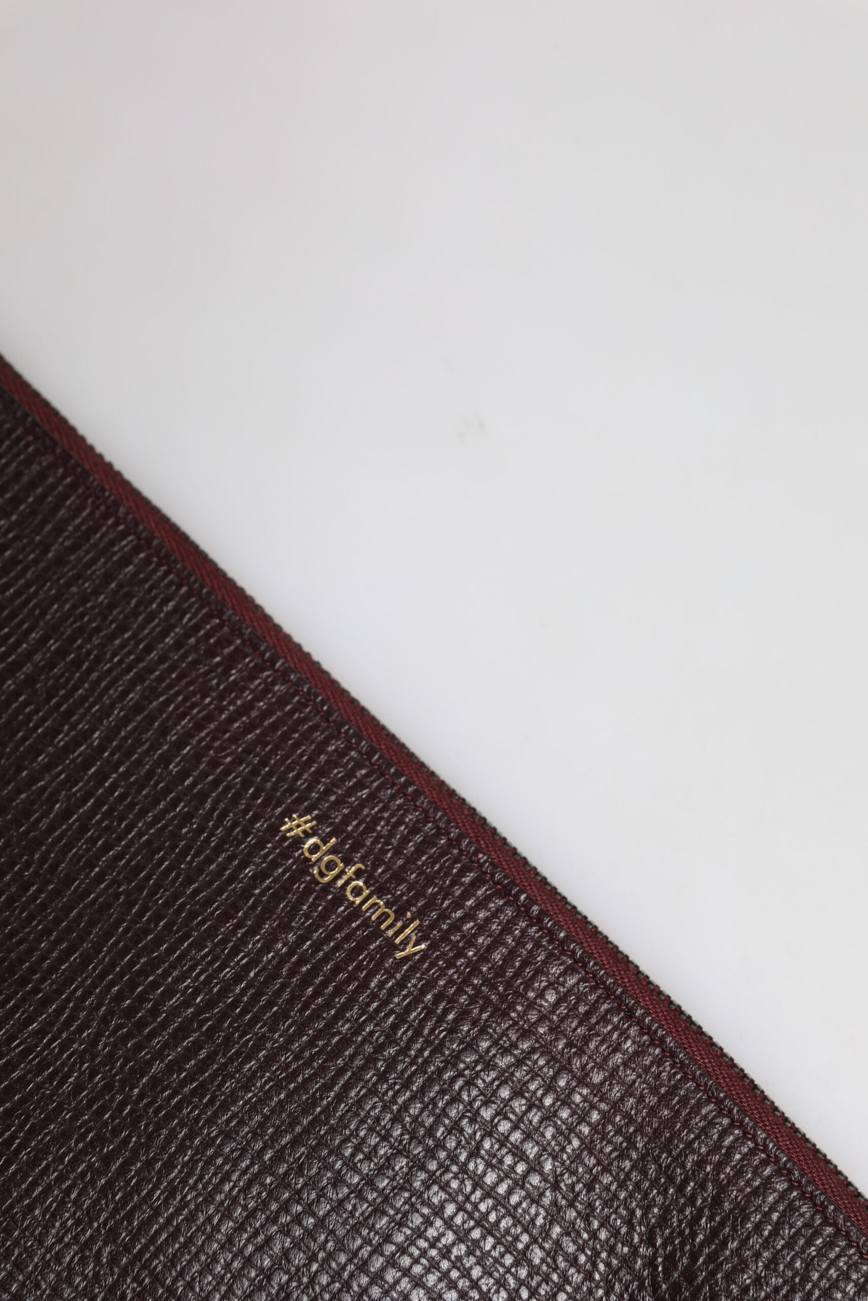 Dolce &amp; Gabbana Brun Läder #DGFAMILY Utsmyckad Kuvertväska Herr