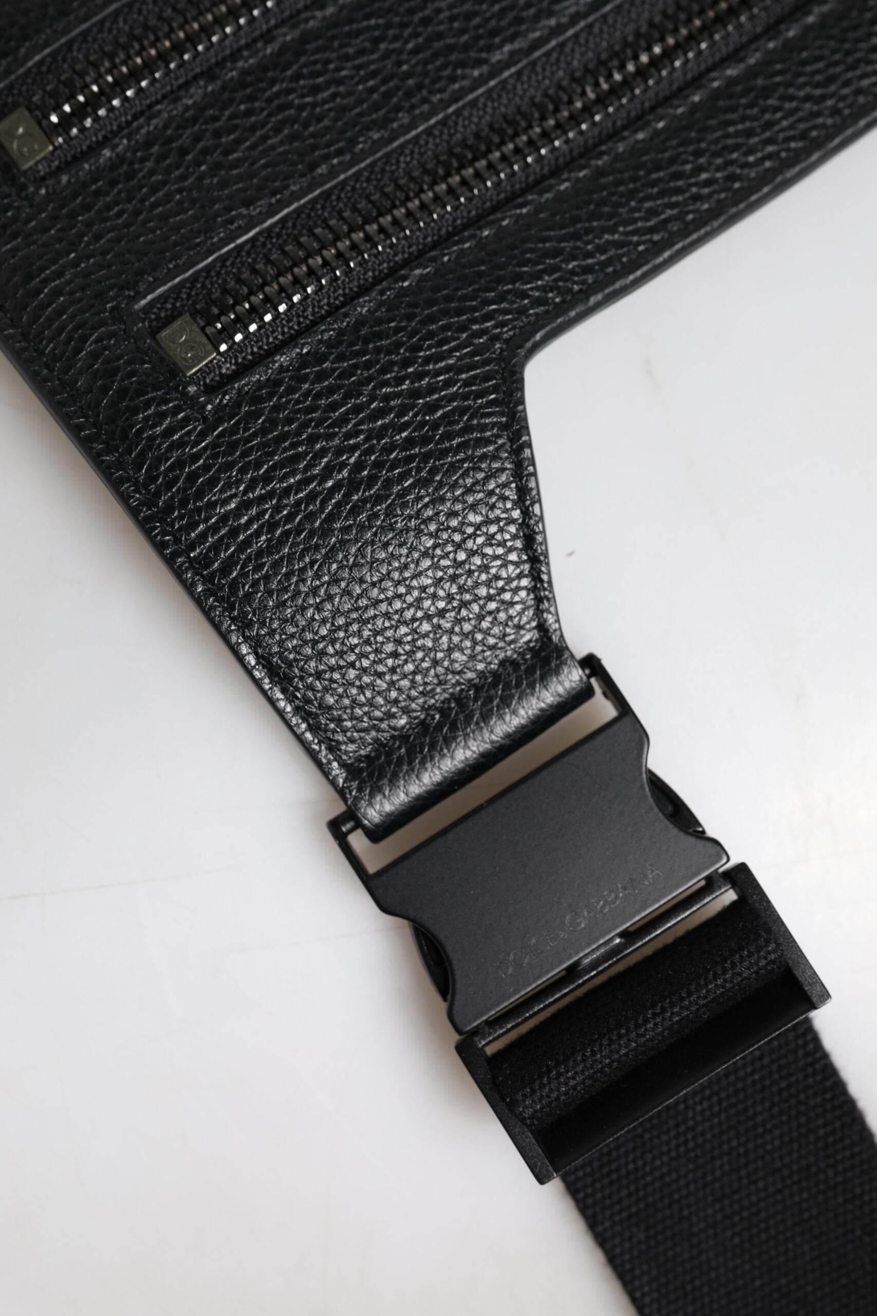 Dolce & Gabbana Black Calfskin Leather Messenger Crossbody Bag - Hilstor