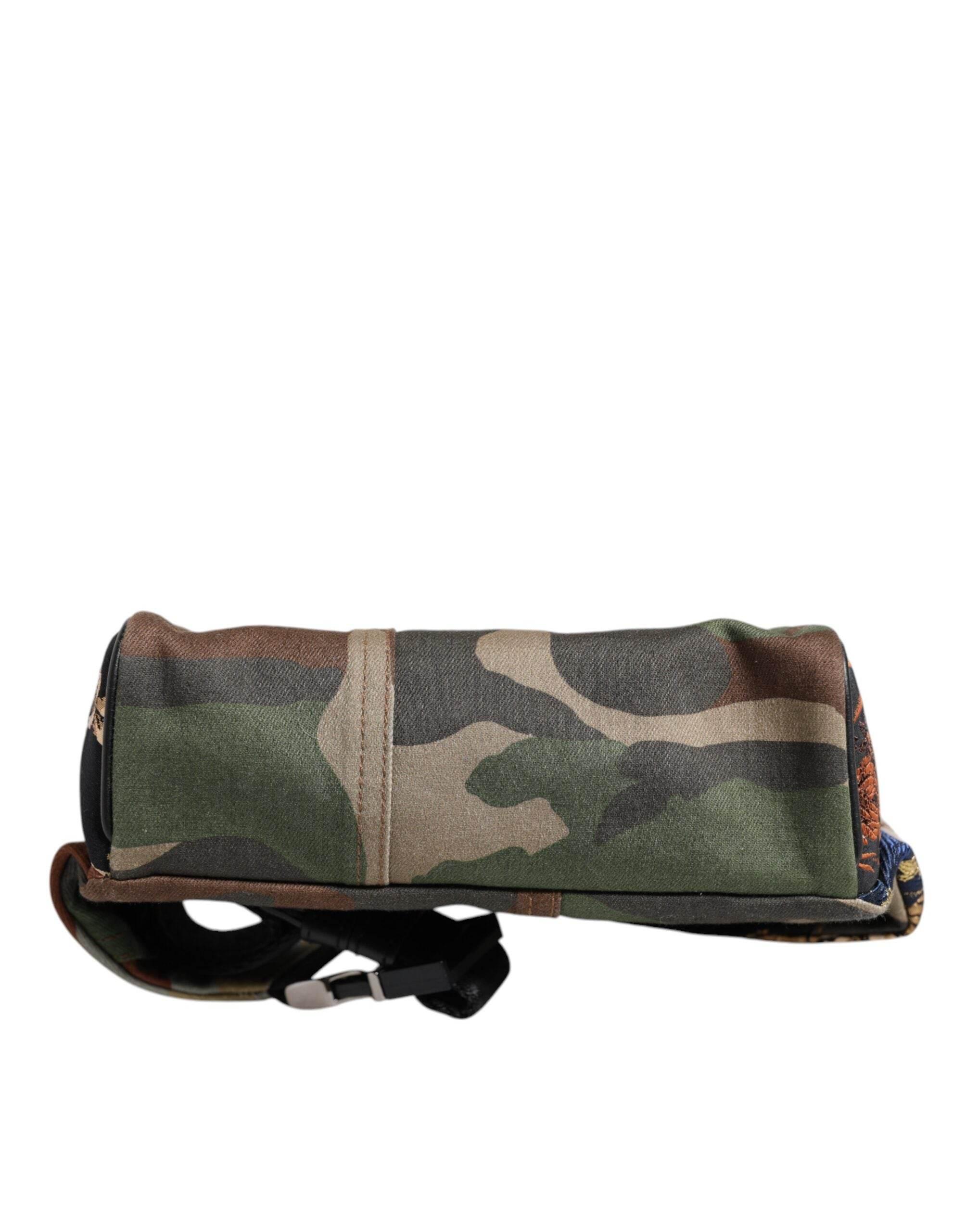 Dolce & Gabbana Multicolor Camouflage Patchwork Logo Waist Fanny Pack Bag - Hilstor