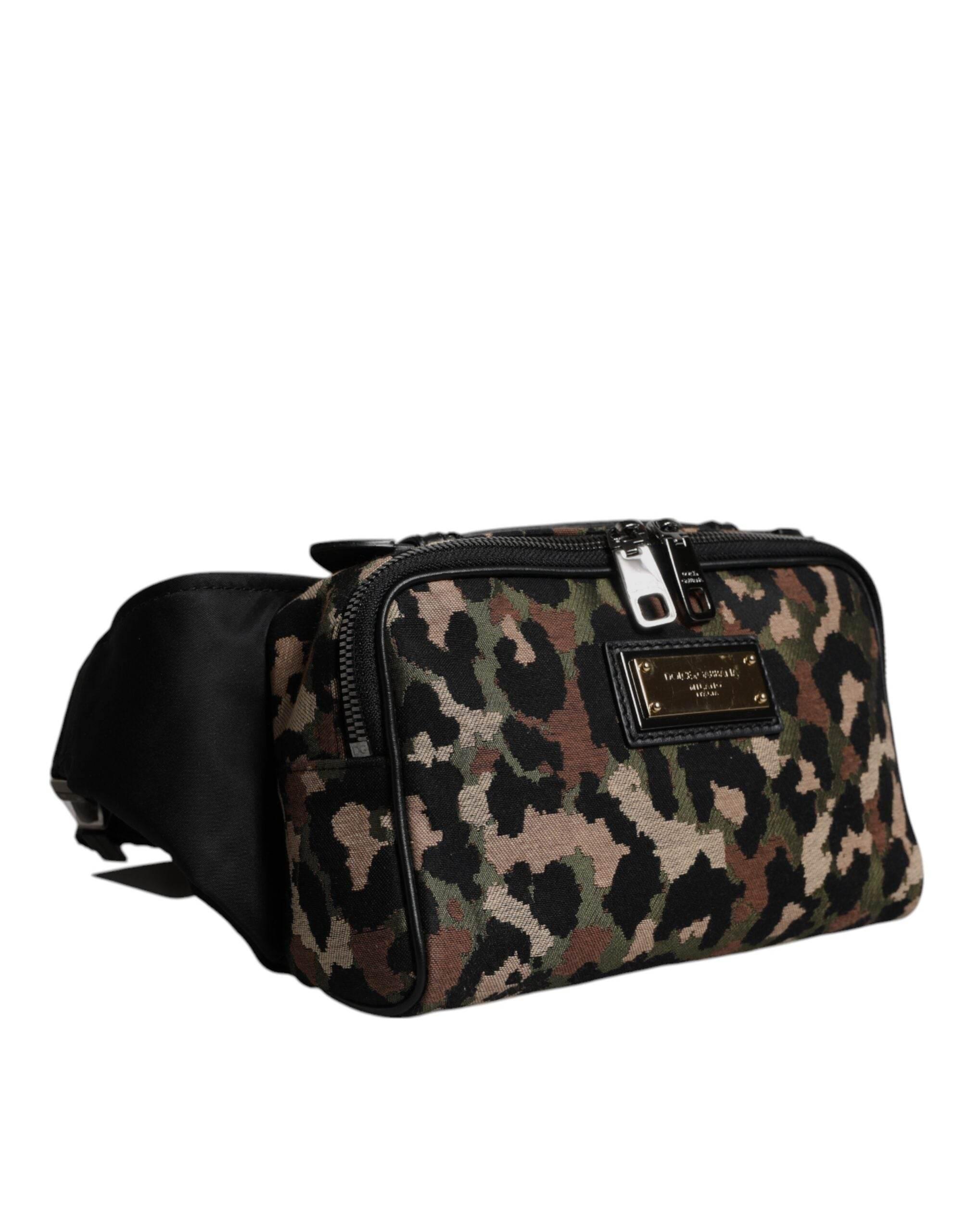 Dolce & Gabbana Multicolor Leopard DG Logo Belt Waist Fanny Pack Bag - Hilstor