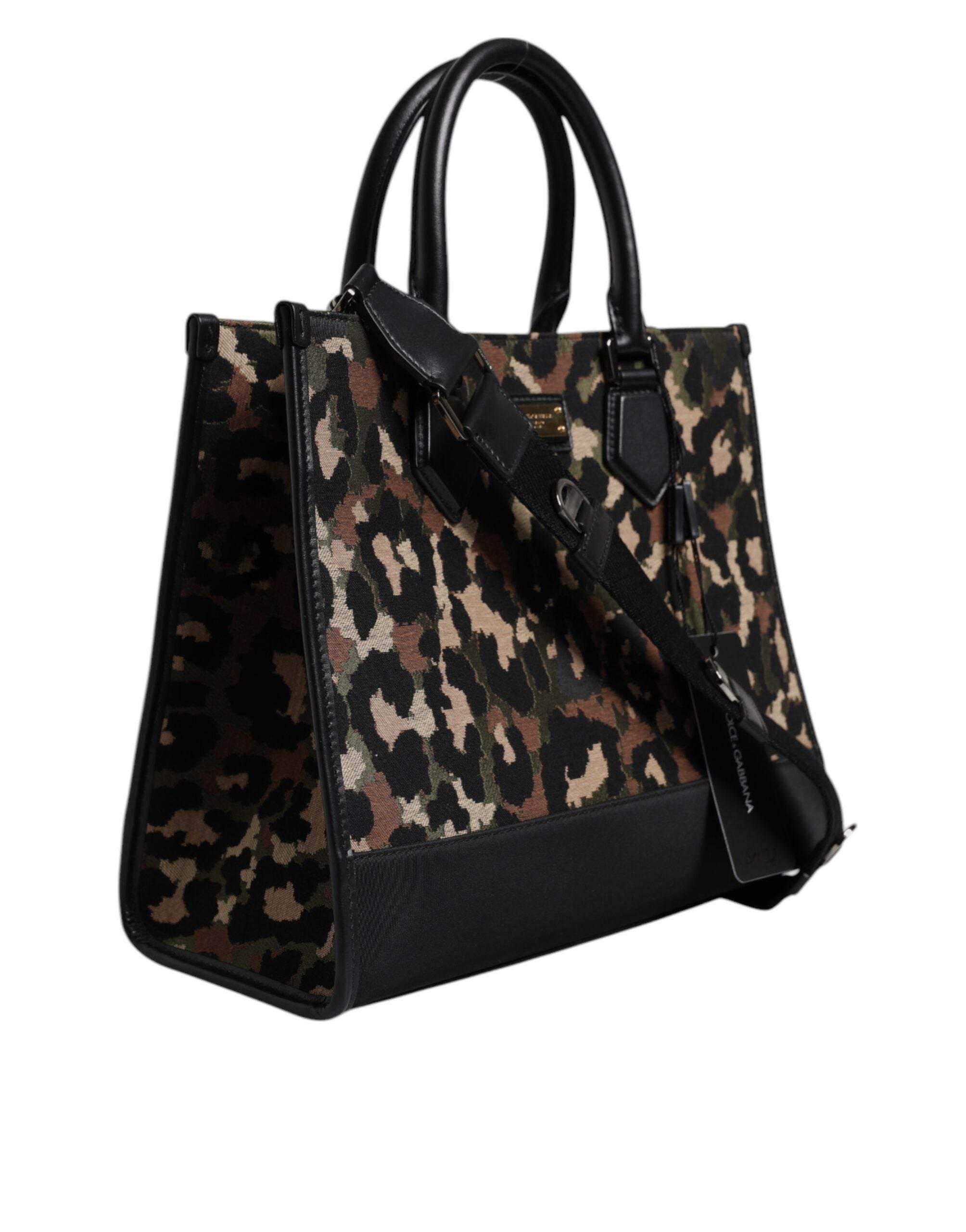Dolce & Gabbana Multicolor Leopard Shopping Tote Shoulder Bag - Hilstor