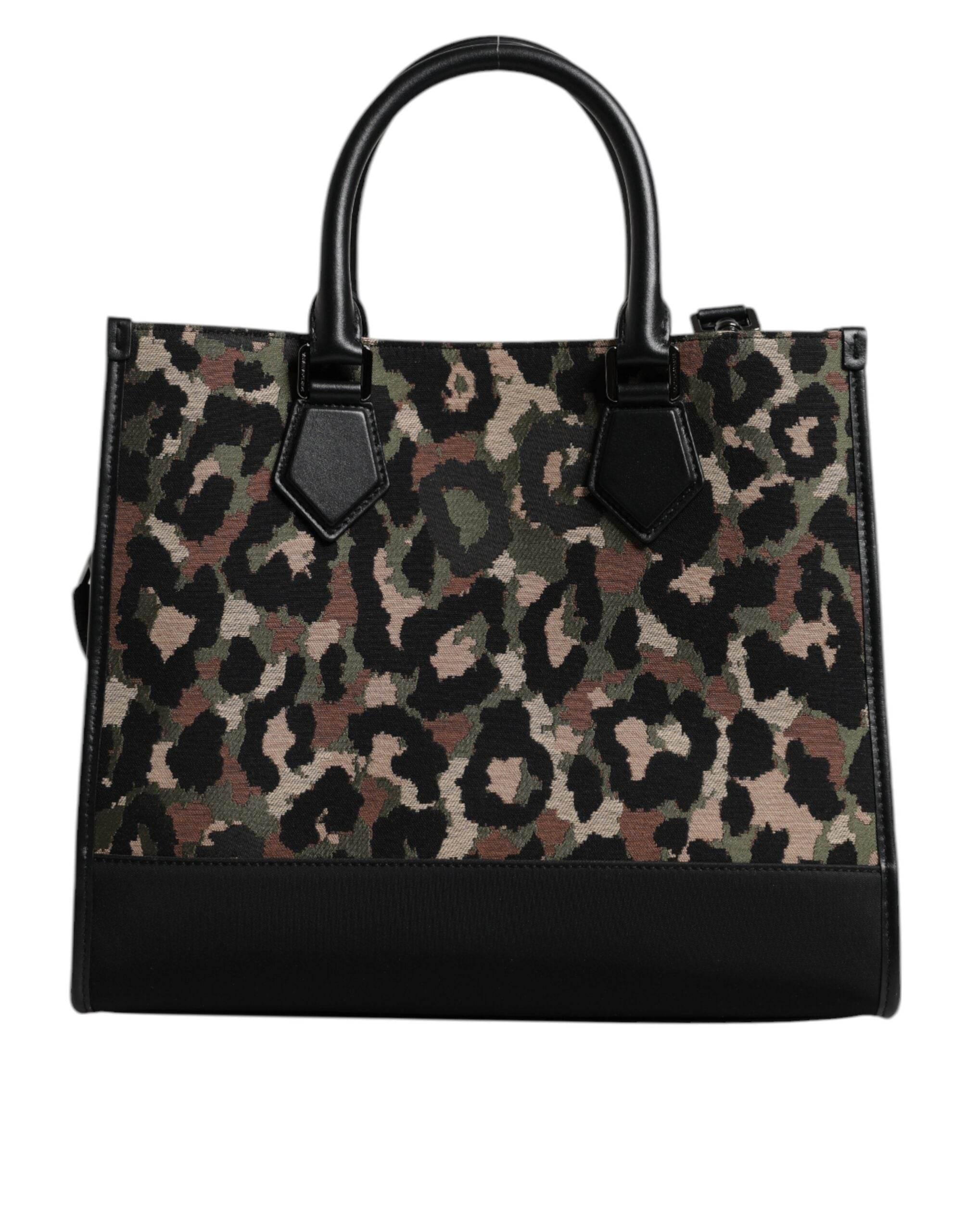 Dolce & Gabbana Multicolor Leopard Shopping Tote Shoulder Bag - Hilstor