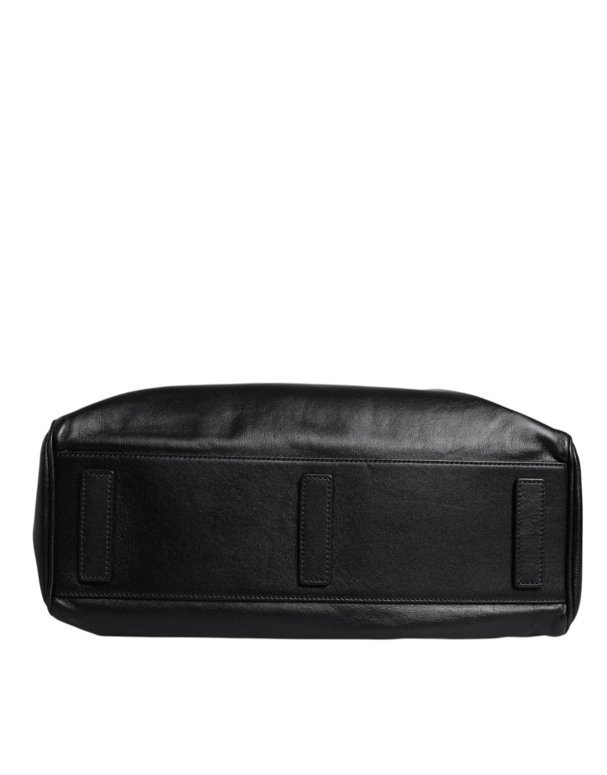 Dolce & Gabbana Black Leather Messenger Shoulder Strap Bag - Hilstor