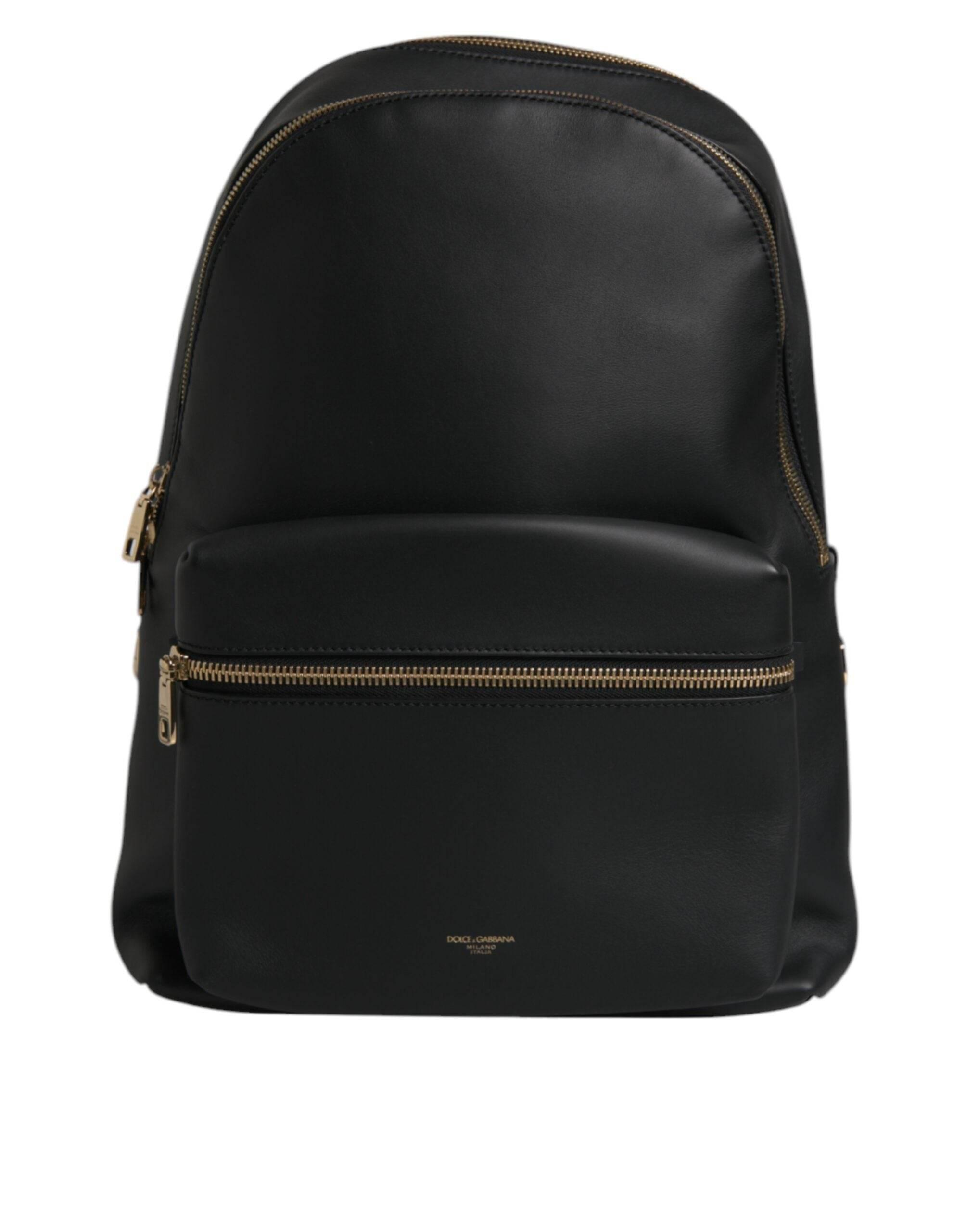 Dolce & Gabbana Black DG Leather Logo Print Travel Back Pack Bag - Hilstor