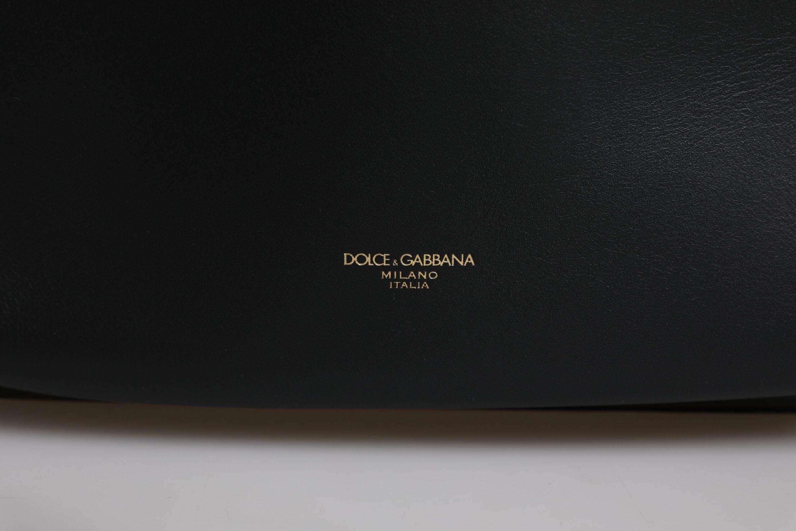 Dolce & Gabbana Black DG Leather Logo Print Travel Back Pack Bag - Hilstor