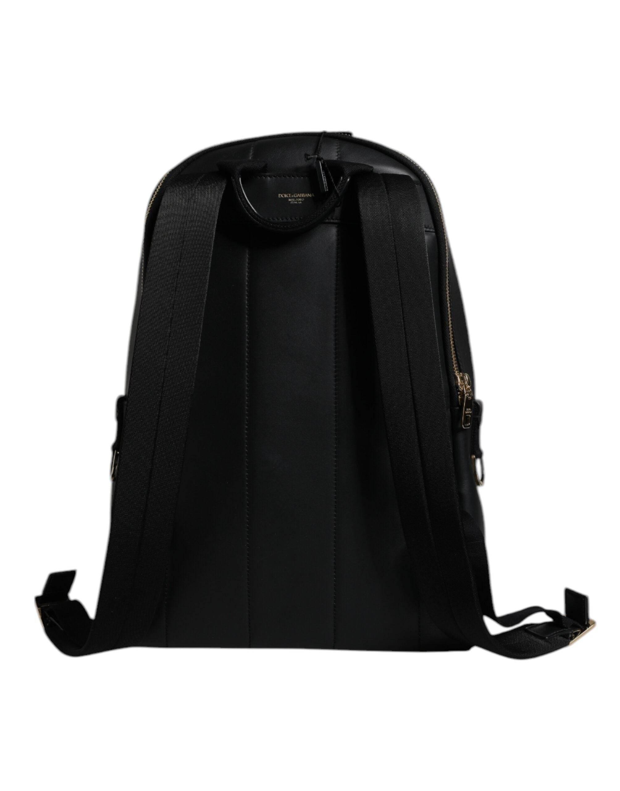 Dolce & Gabbana Black DG Leather Logo Print Travel Back Pack Bag - Hilstor