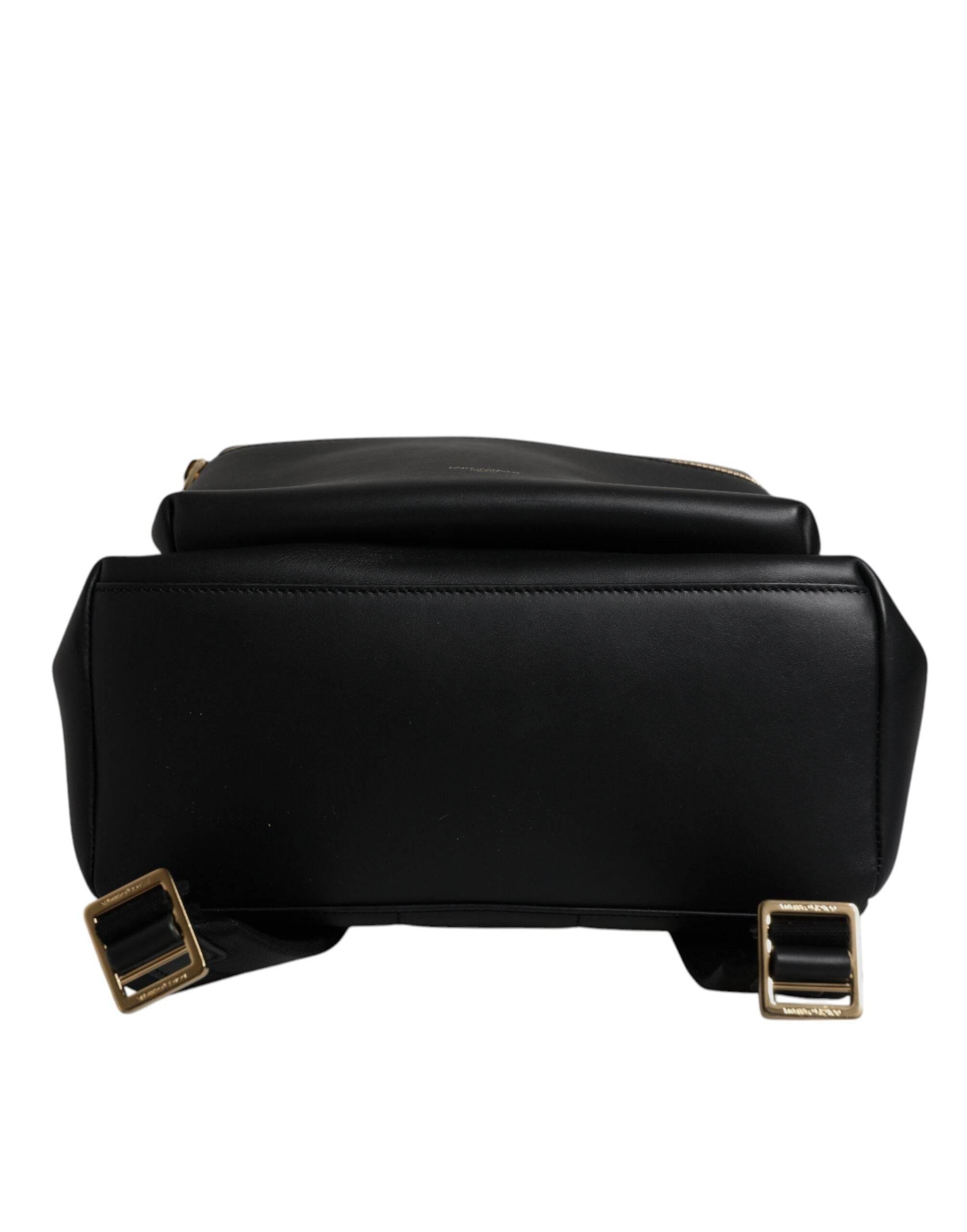 Dolce & Gabbana Black DG Leather Logo Print Travel Back Pack Bag - Hilstor