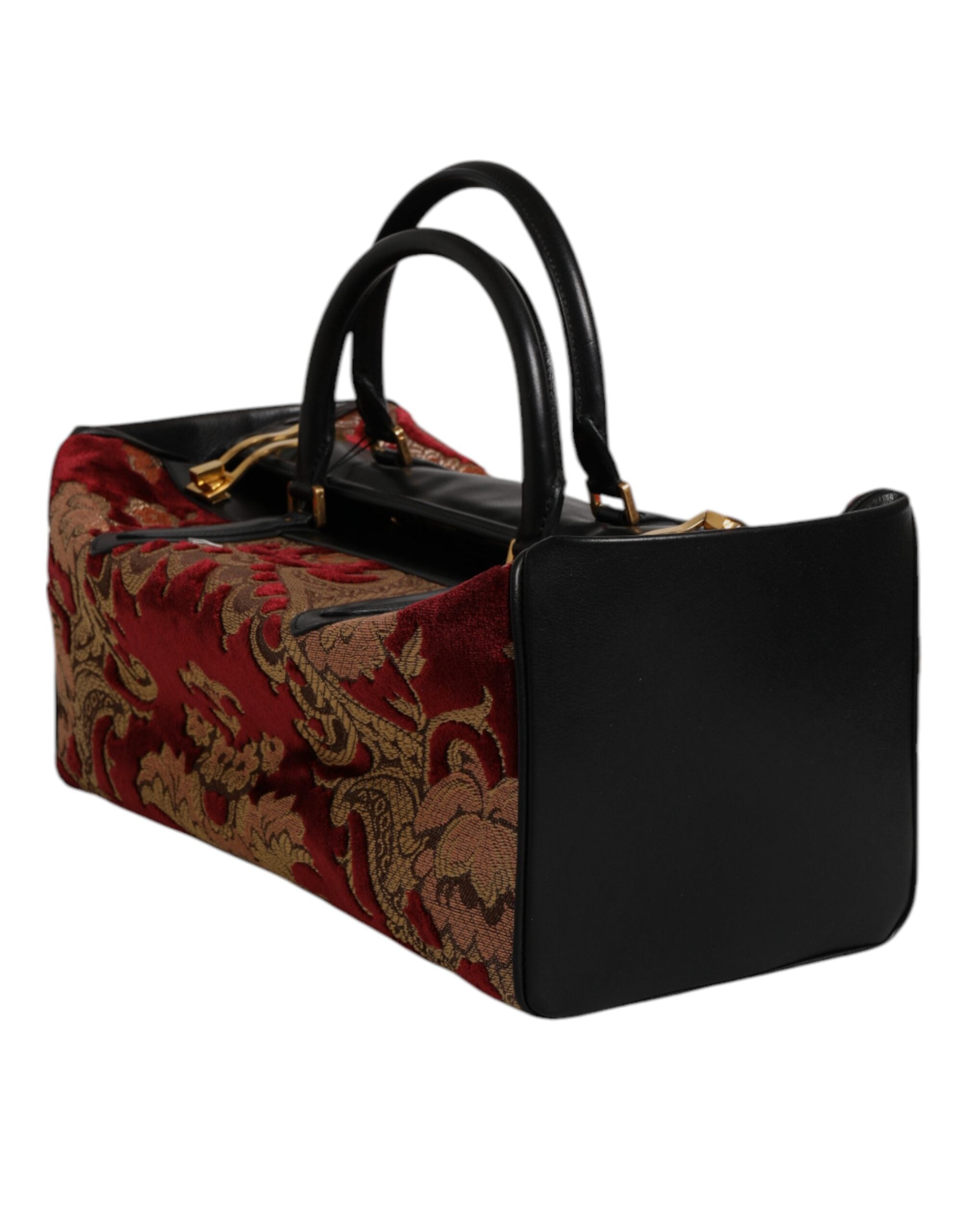 Dolce &amp; Gabbana Multicolor Læder Brocade Velvet Travel Duffle Tote Bag