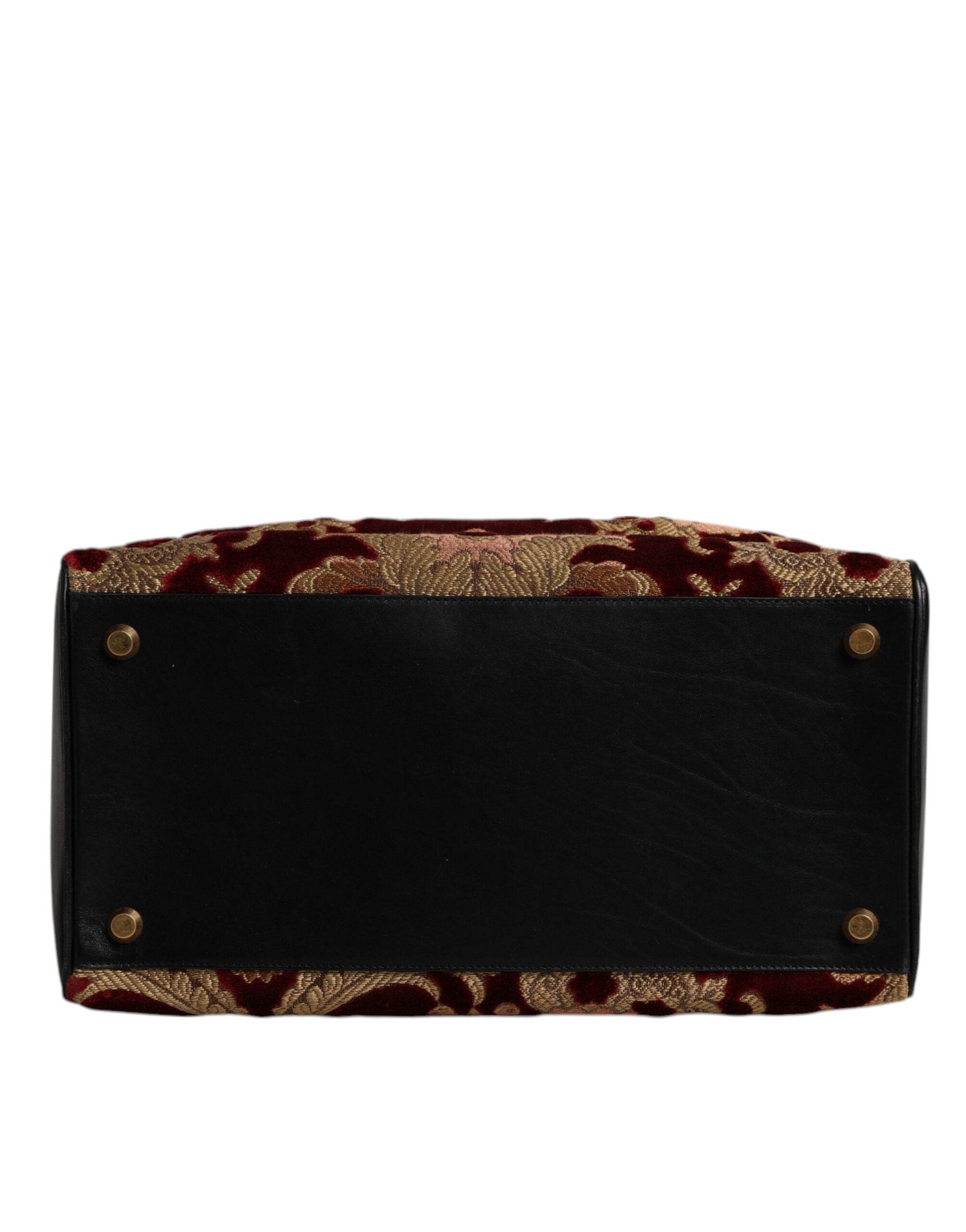 Dolce &amp; Gabbana Multicolor Læder Brocade Velvet Travel Duffle Tote Bag