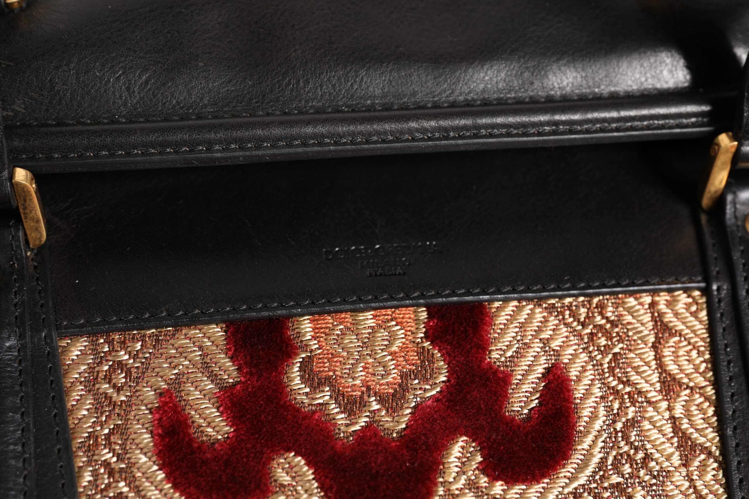 Dolce &amp; Gabbana Multicolor Læder Brocade Velvet Travel Duffle Tote Bag