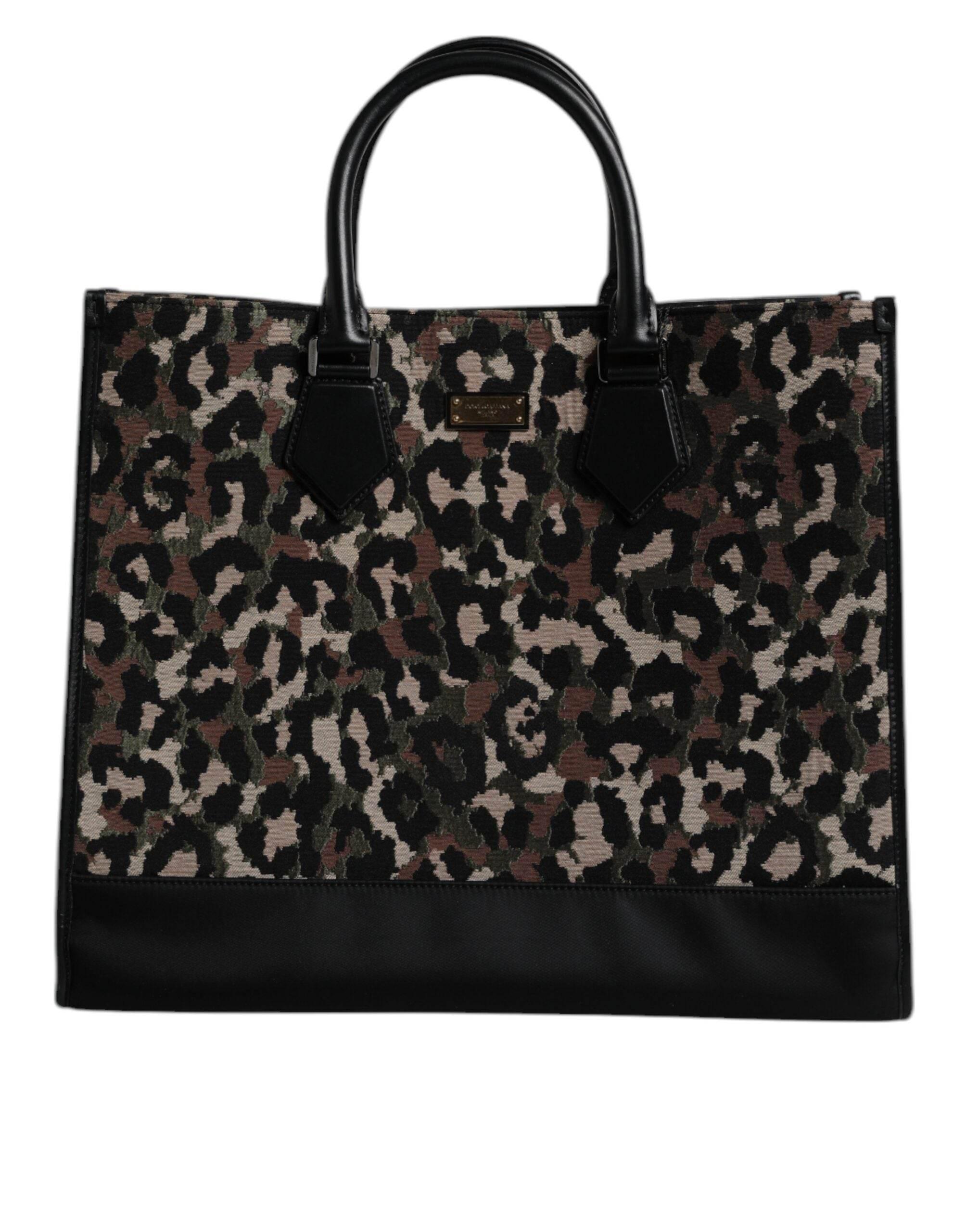 Dolce & Gabbana Multicolor Leopard Shopping Tote Shoulder Bag - Hilstor
