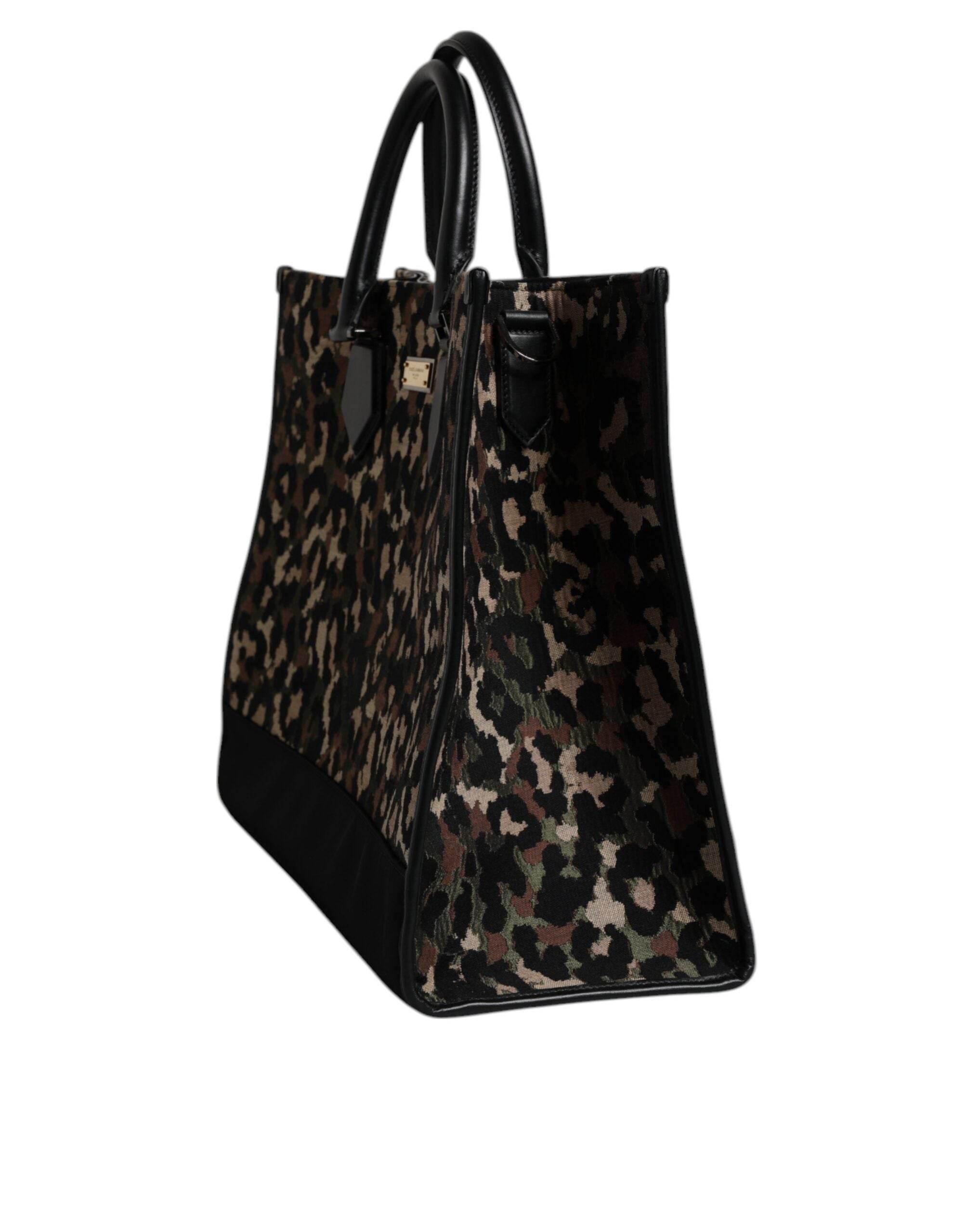 Dolce & Gabbana Multicolor Leopard Shopping Tote Shoulder Bag - Hilstor