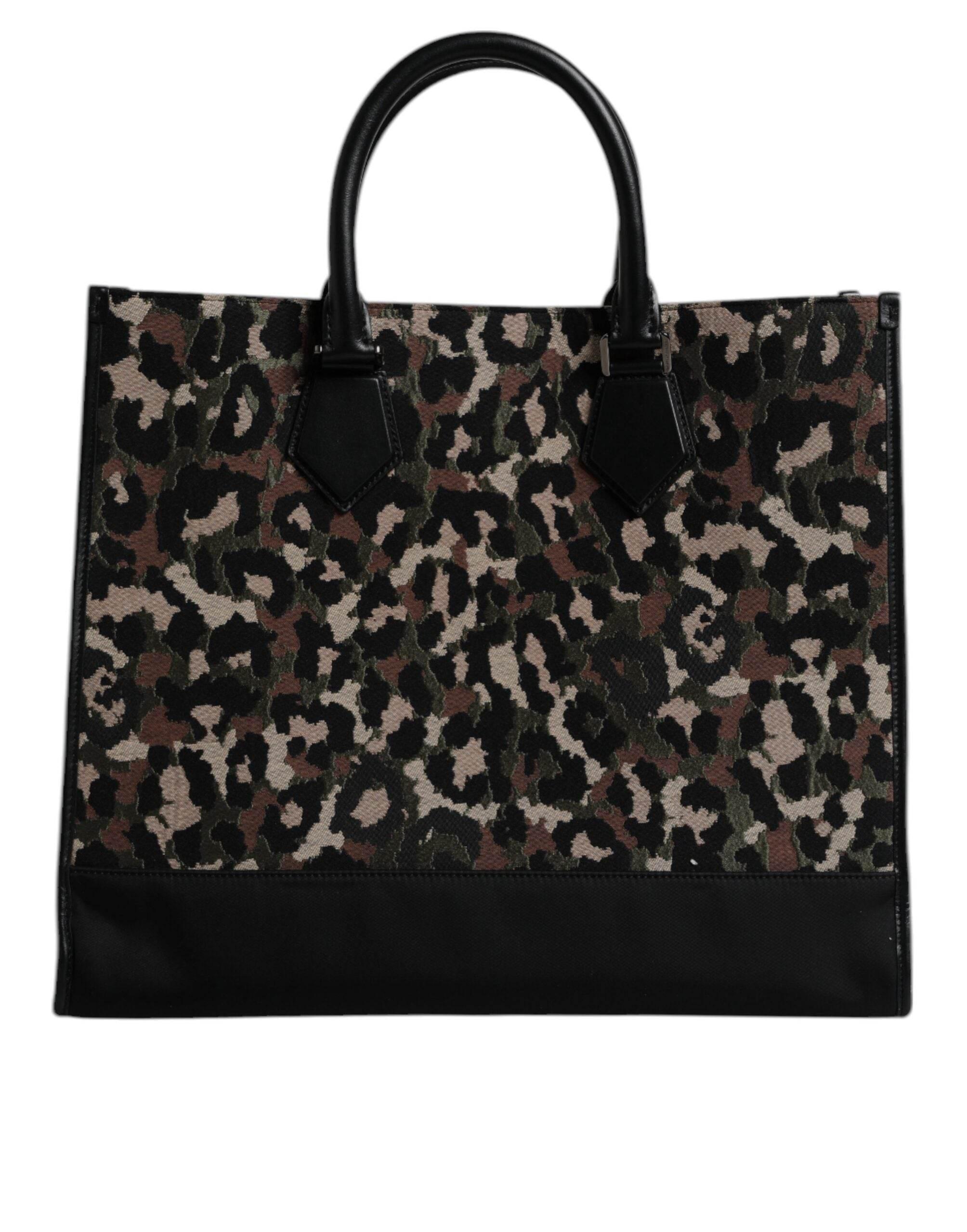 Dolce & Gabbana Multicolor Leopard Shopping Tote Shoulder Bag - Hilstor