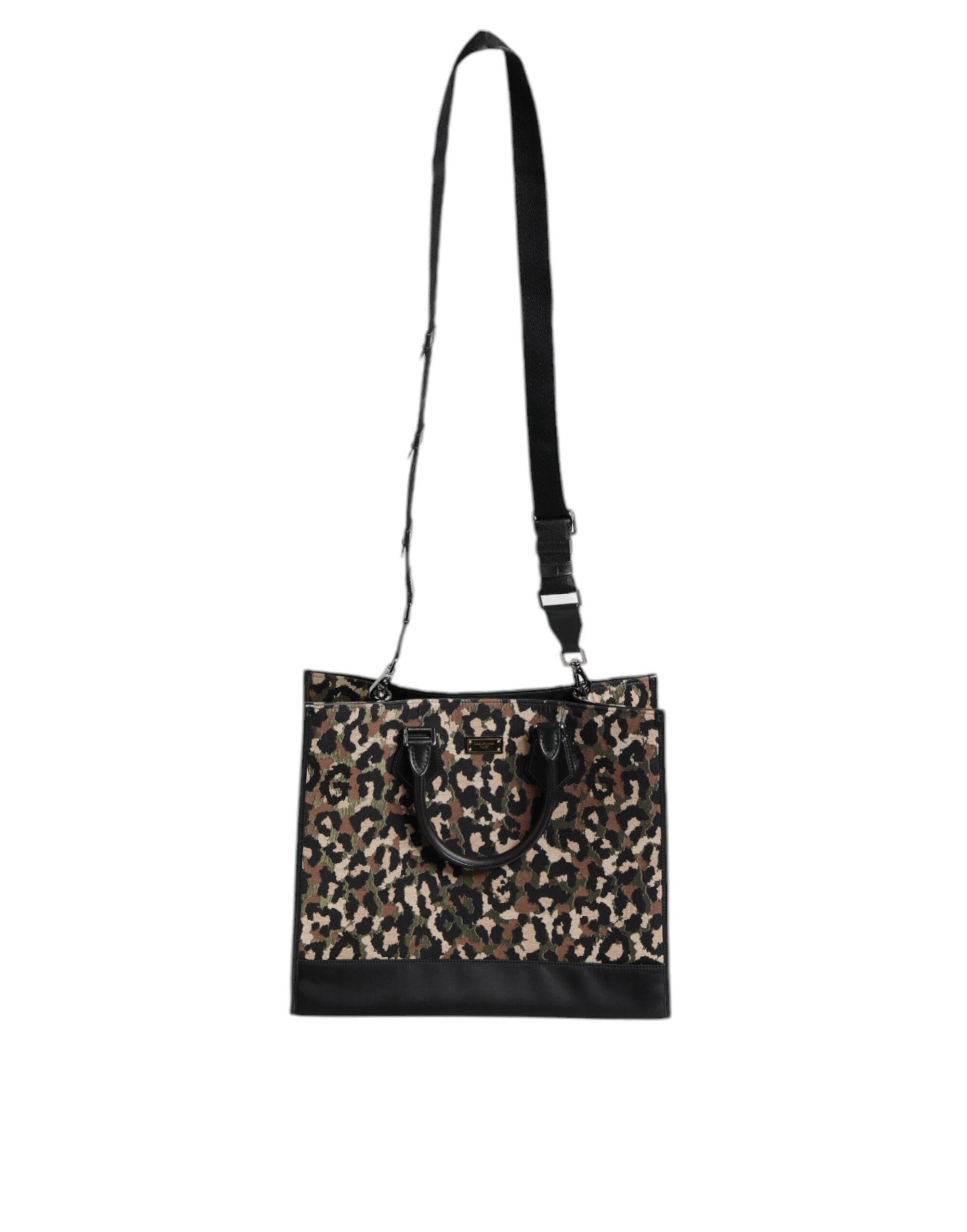 Dolce & Gabbana Multicolor Leopard Shopping Tote Shoulder Bag - Hilstor