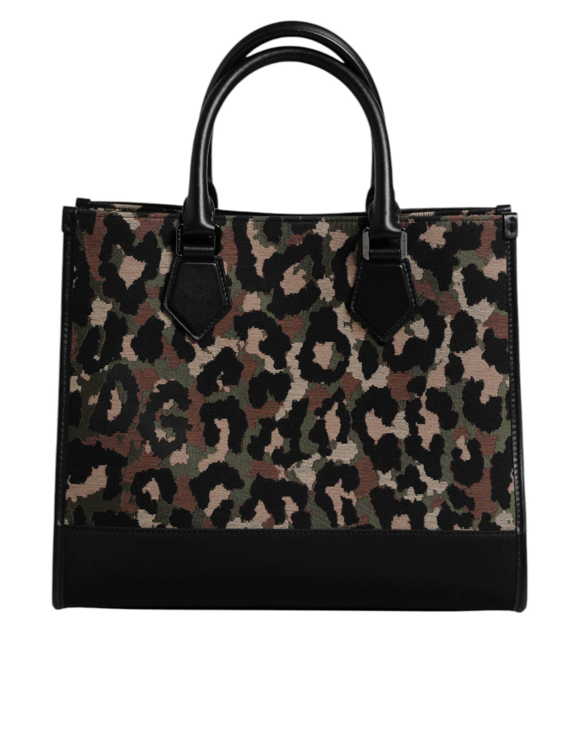 Dolce & Gabbana Multicolor Leopard Shopping Tote Shoulder Bag - Hilstor