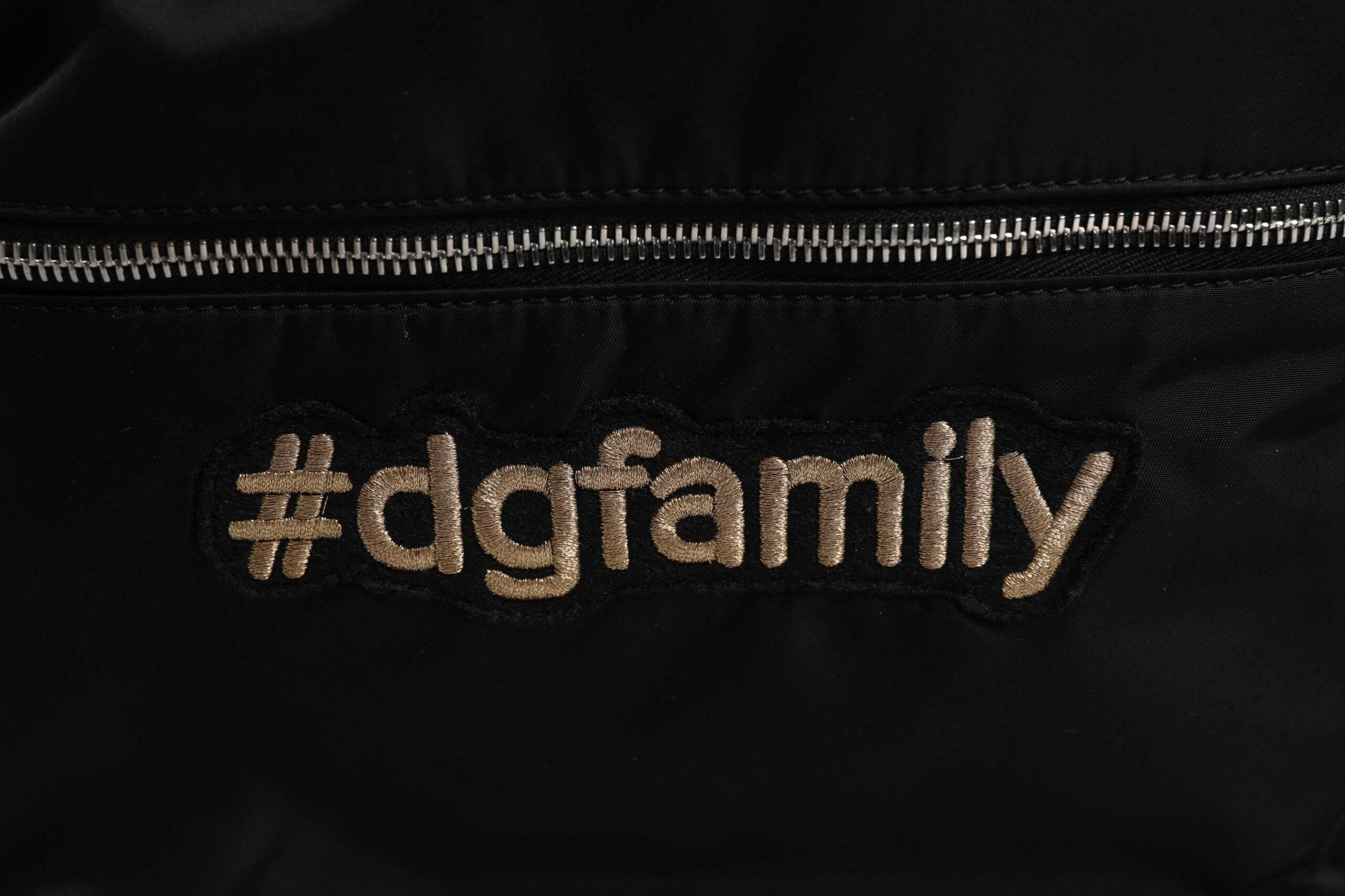 Dolce & Gabbana Black Nylon #DGFAMILY Embellished Backpack VULCANO Bag - Hilstor