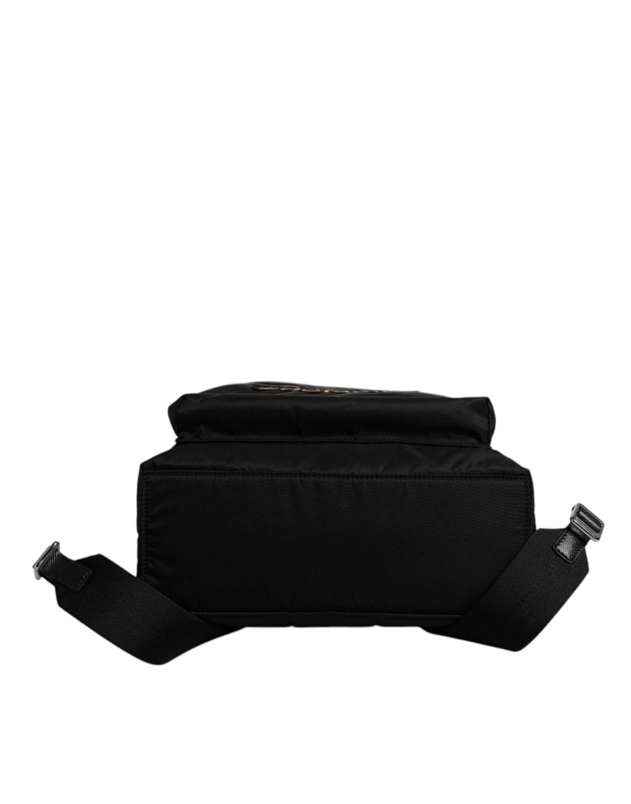 Dolce & Gabbana Black Nylon #DGFAMILY Embellished Backpack VULCANO Bag - Hilstor