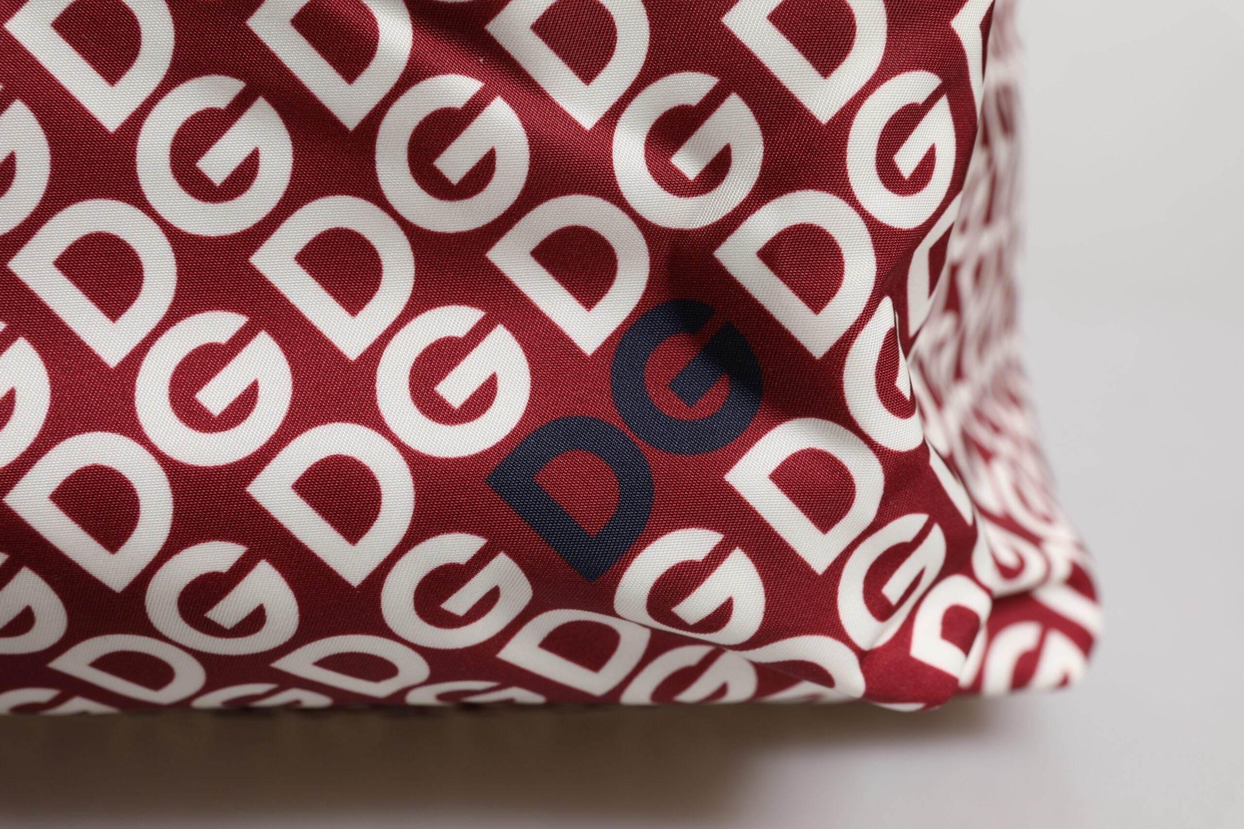 Dolce & Gabbana Red White DG Logo Print Nylon Travel Backpack Bag - Hilstor