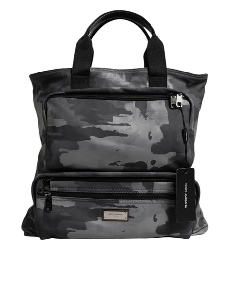 Dolce & Gabbana Black Camouflage Shoulder Strap Logo Plaque Bag - Hilstor
