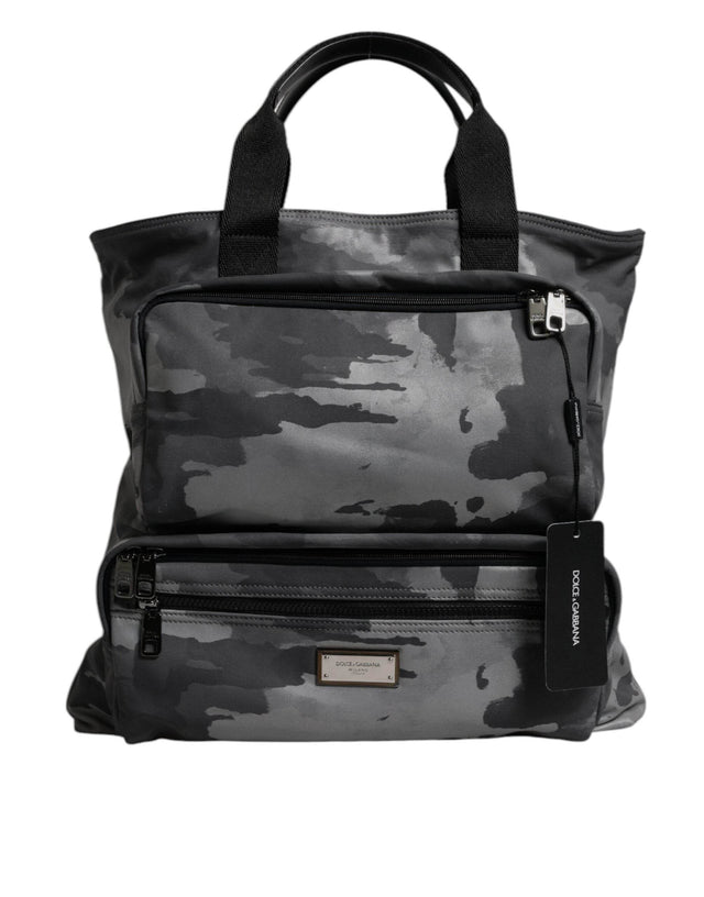 Dolce & Gabbana Black Camouflage Shoulder Strap Logo Plaque Bag - Hilstor