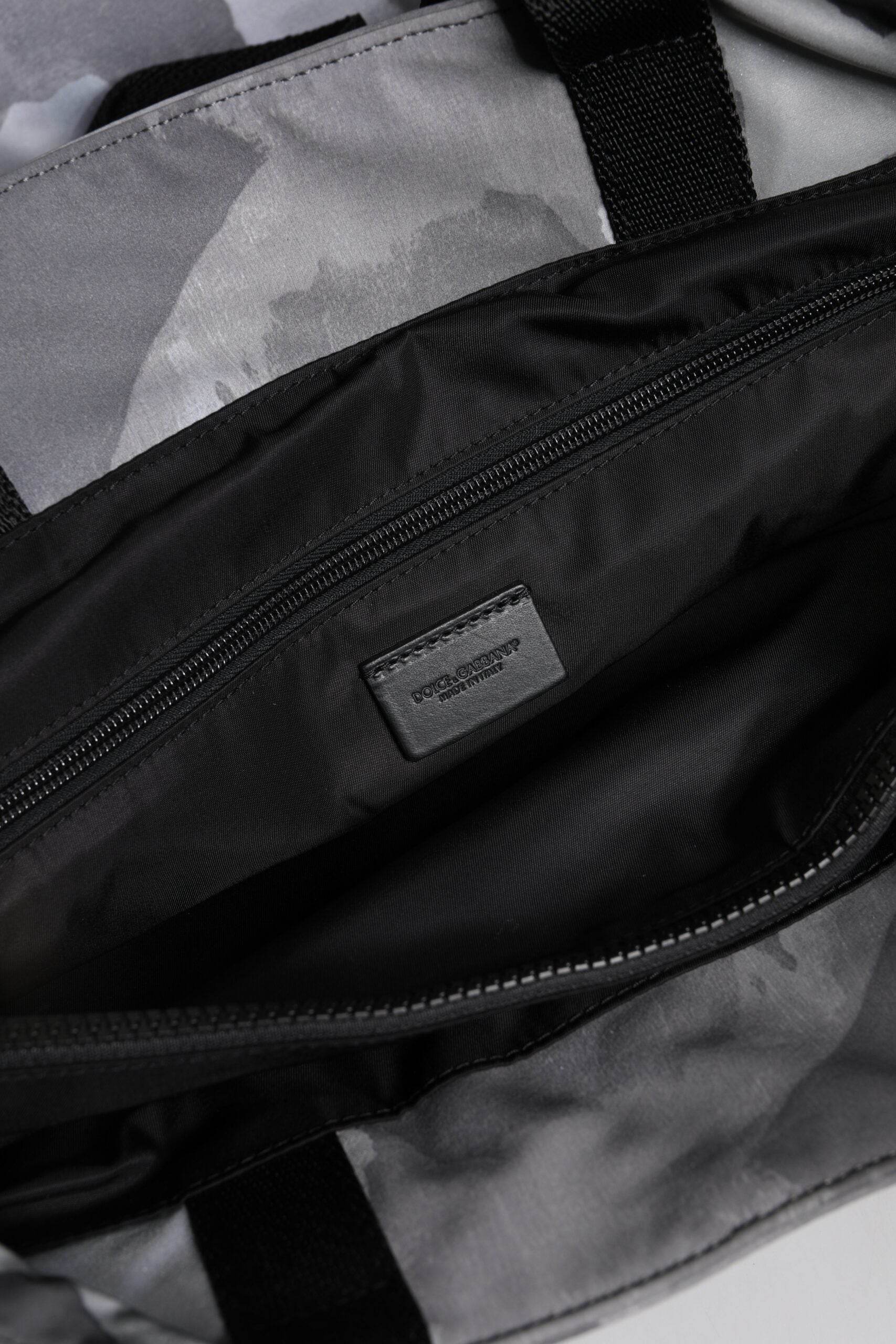 Dolce & Gabbana Black Camouflage Shoulder Strap Logo Plaque Bag - Hilstor
