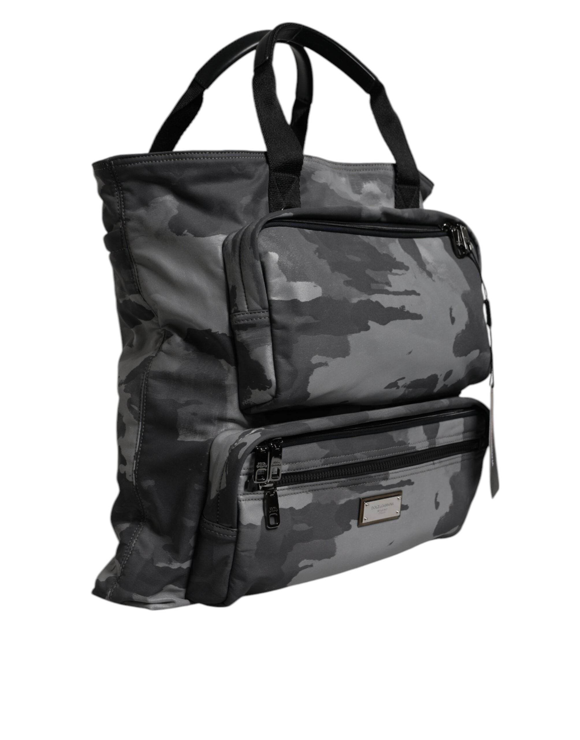 Dolce & Gabbana Black Camouflage Shoulder Strap Logo Plaque Bag - Hilstor