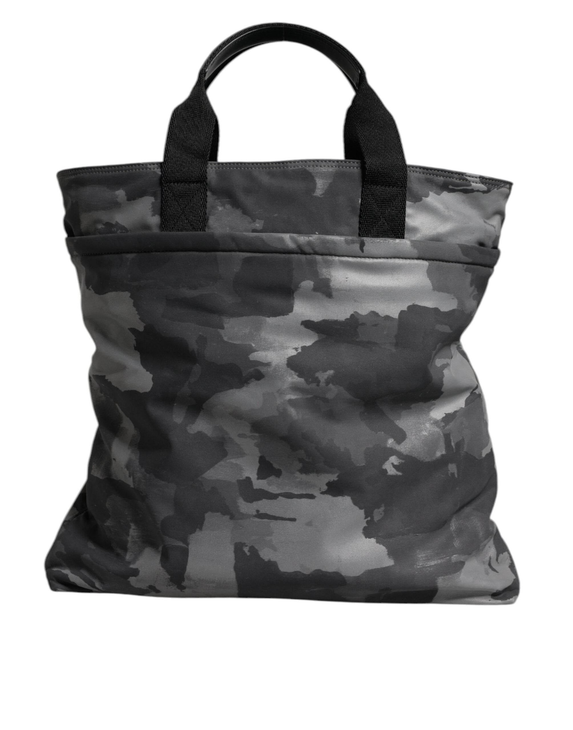 Dolce & Gabbana Black Camouflage Shoulder Strap Logo Plaque Bag - Hilstor