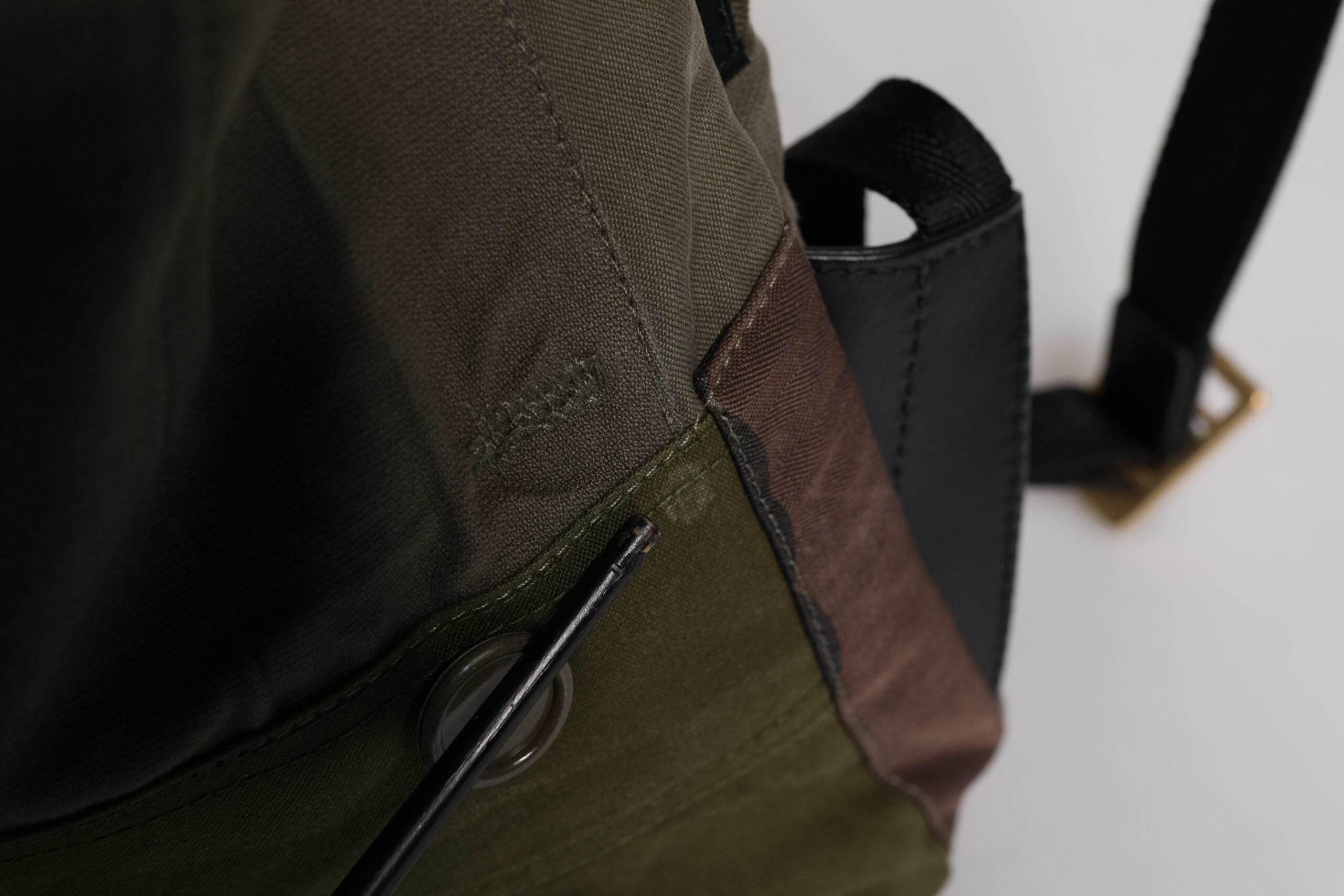 Dolce & Gabbana Military Green Patchwork Rucksack Backpack Bag - Hilstor