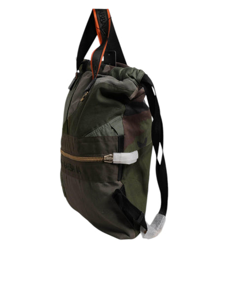 Dolce & Gabbana Military Green Patchwork Rucksack Backpack Bag - Hilstor