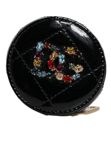 Dolce &amp; Gabbana sort lammelæder DG Crystal rund møntpung
