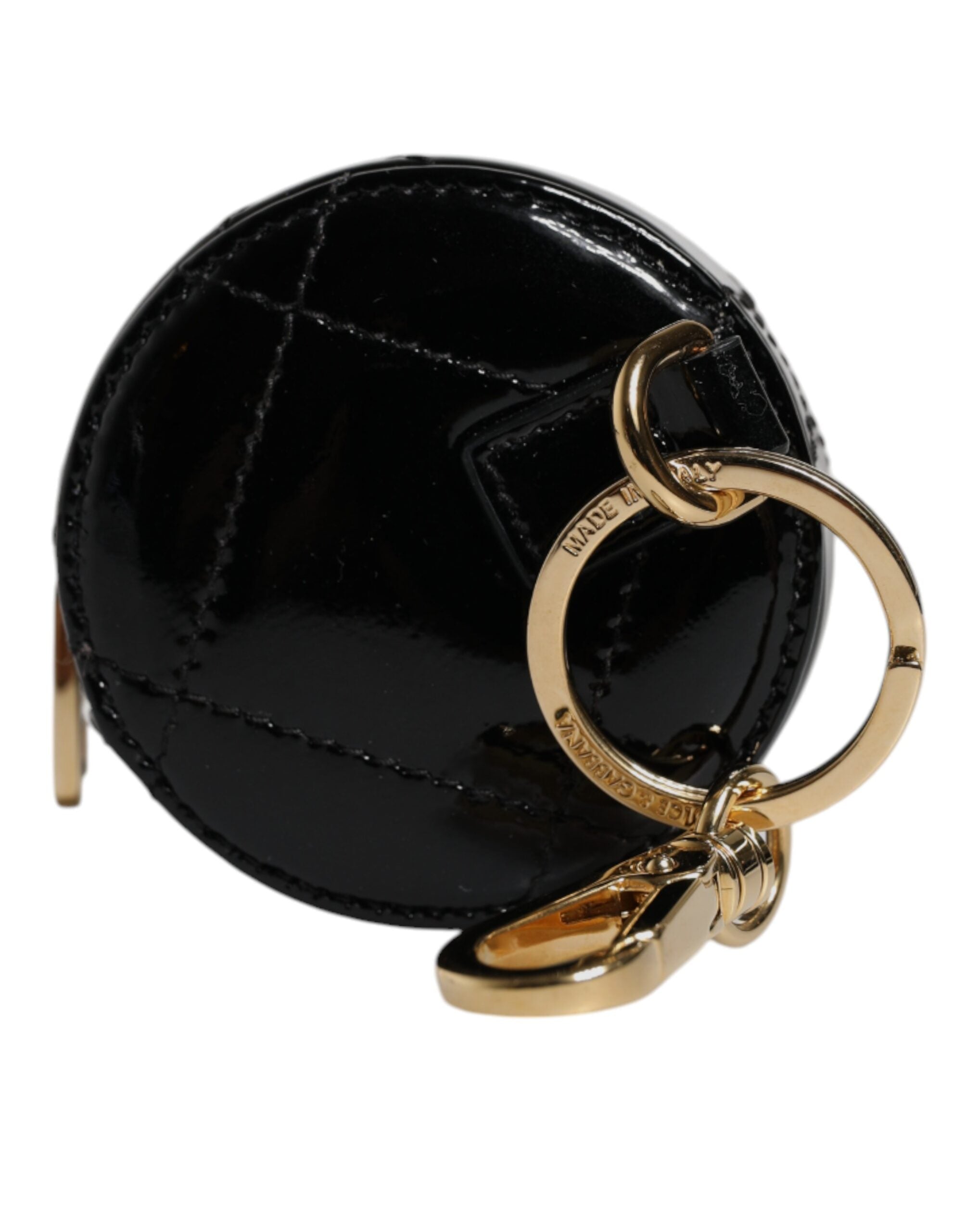 Dolce & Gabbana sort lammelæder DG Crystal rund møntpung
