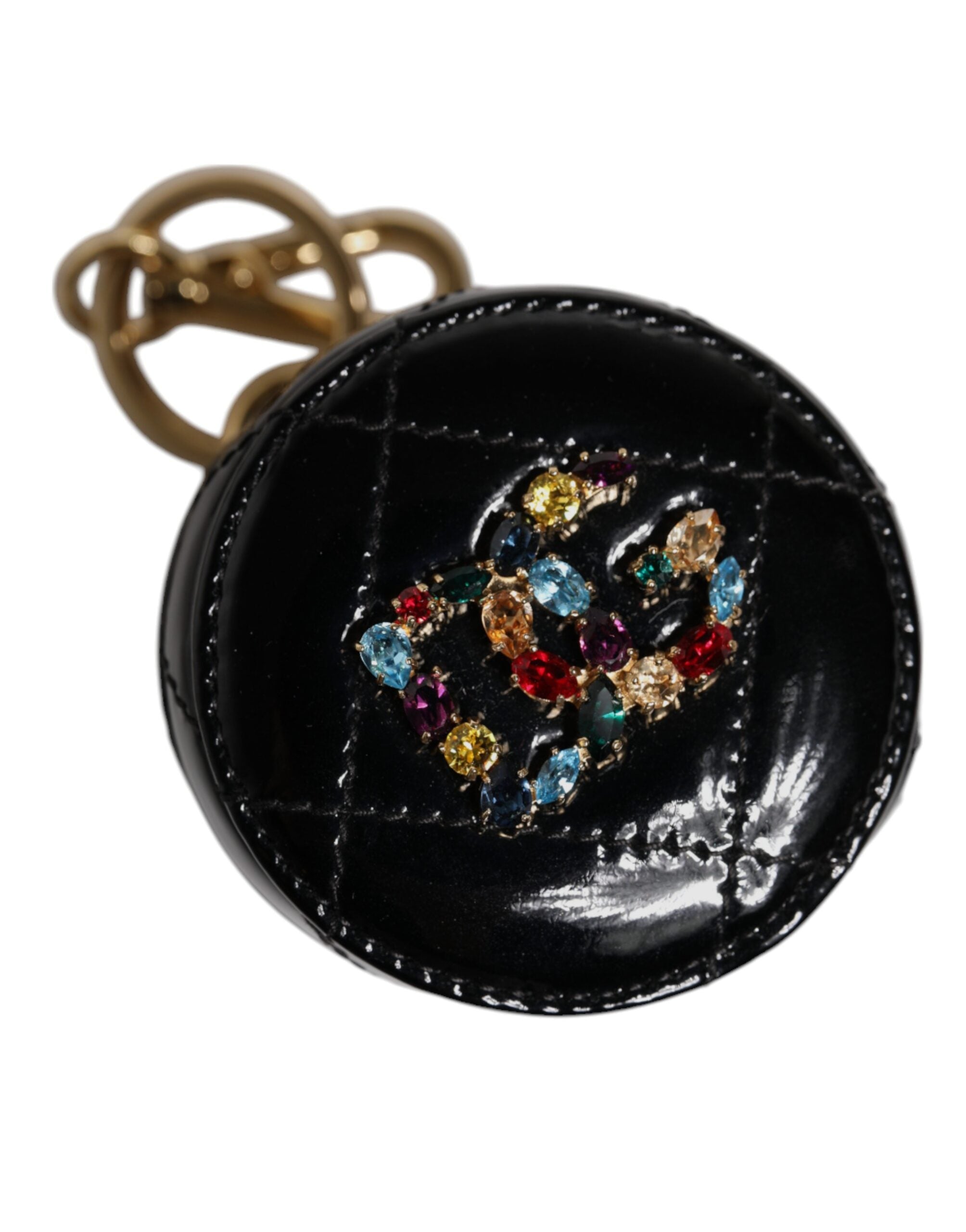 Dolce & Gabbana sort lammelæder DG Crystal rund møntpung