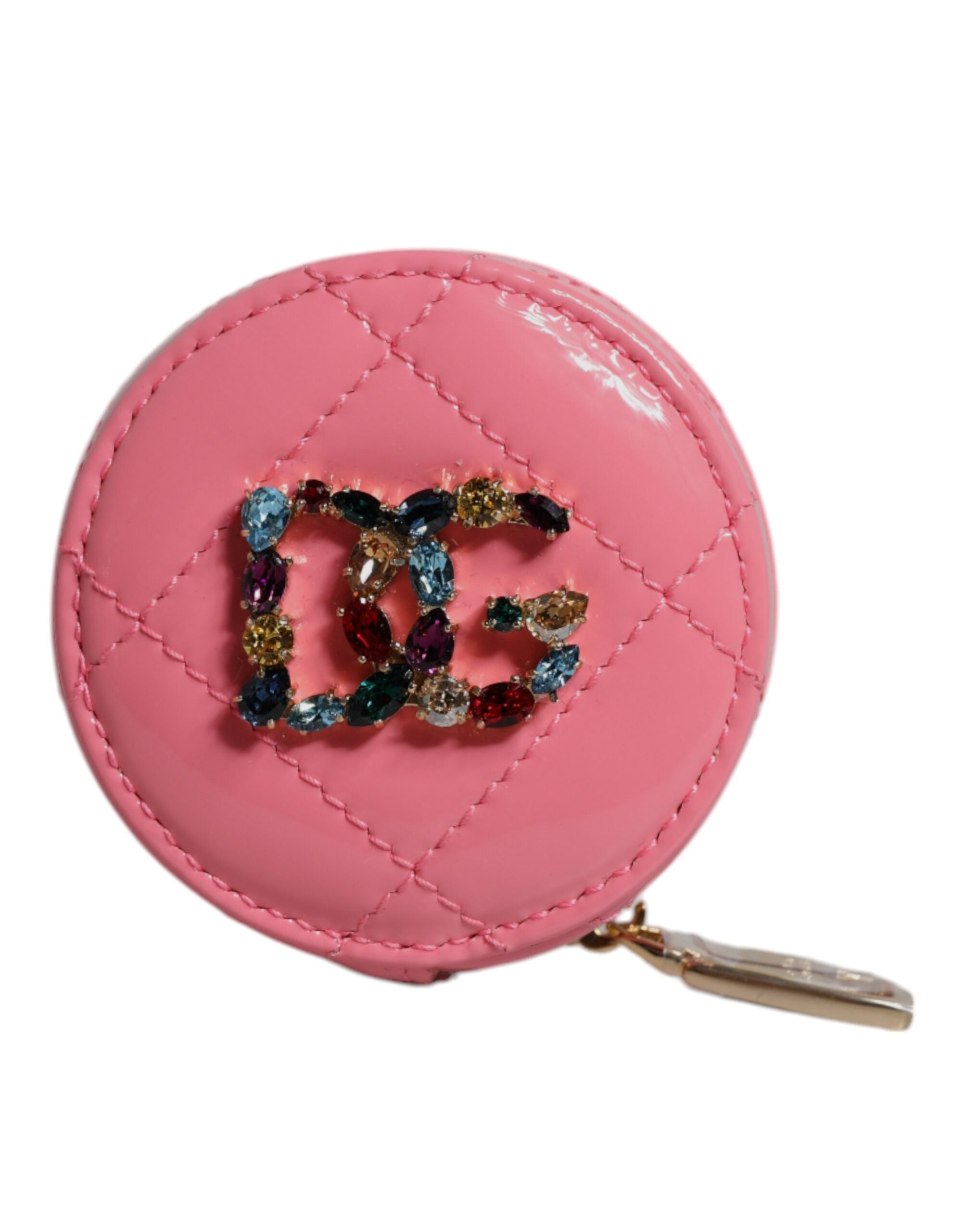 Dolce & Gabbana Pink Lammelæder DG Crystal Rund Møntpung tegnebog