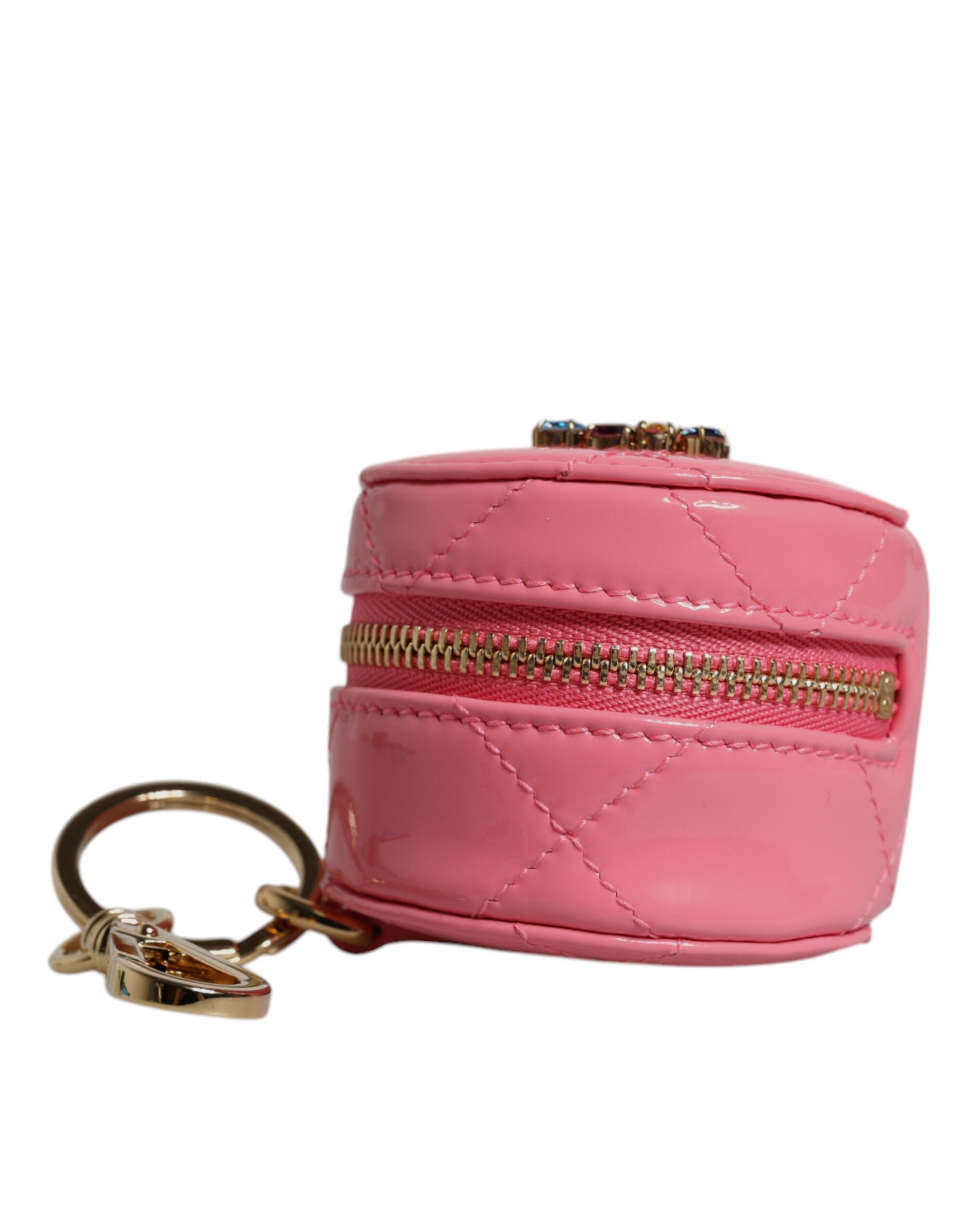 Dolce & Gabbana Pink Lammelæder DG Crystal Rund Møntpung tegnebog