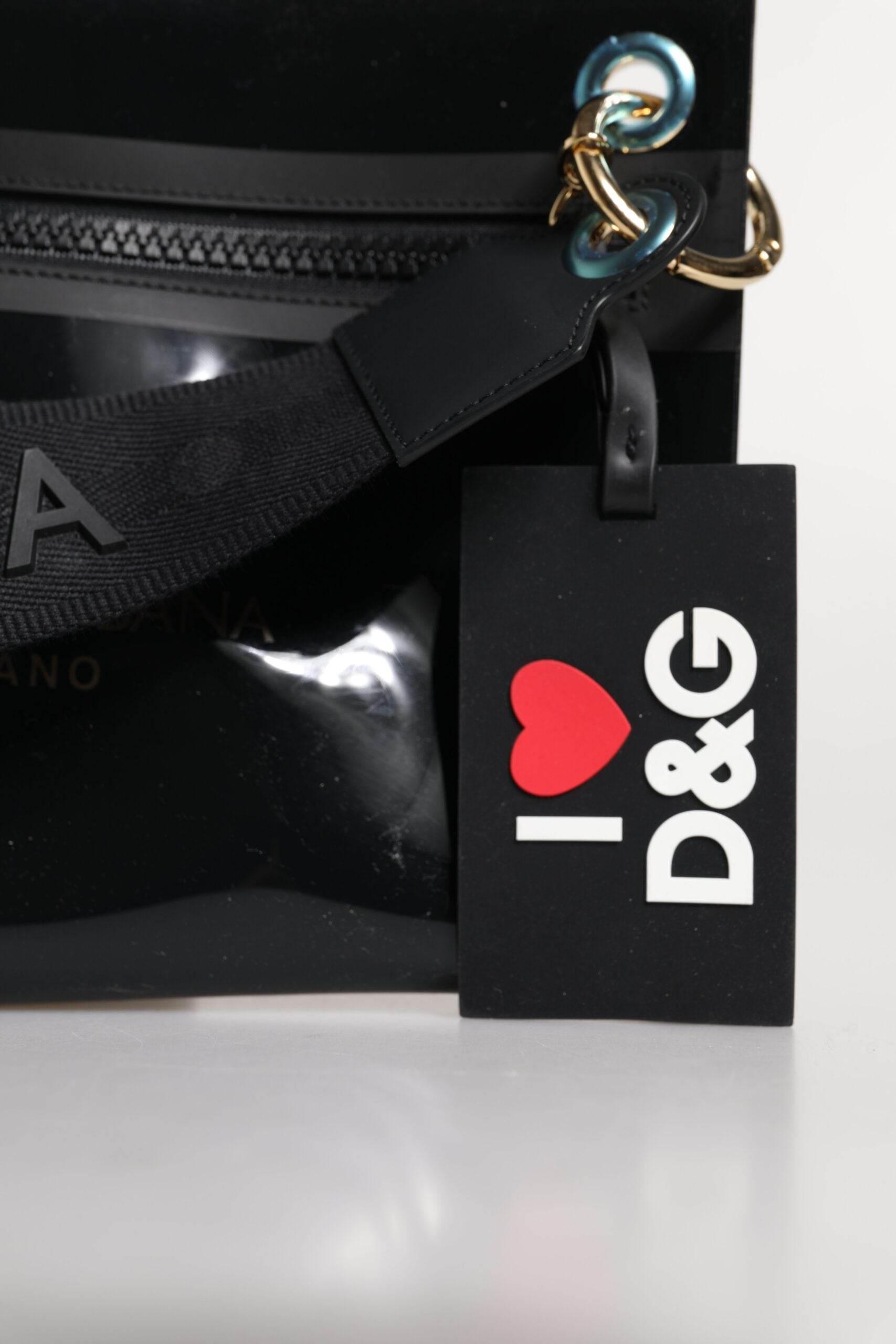 Dolce & Gabbana Black PVC Leather Pouch Shoulder Strap Bag - Hilstor