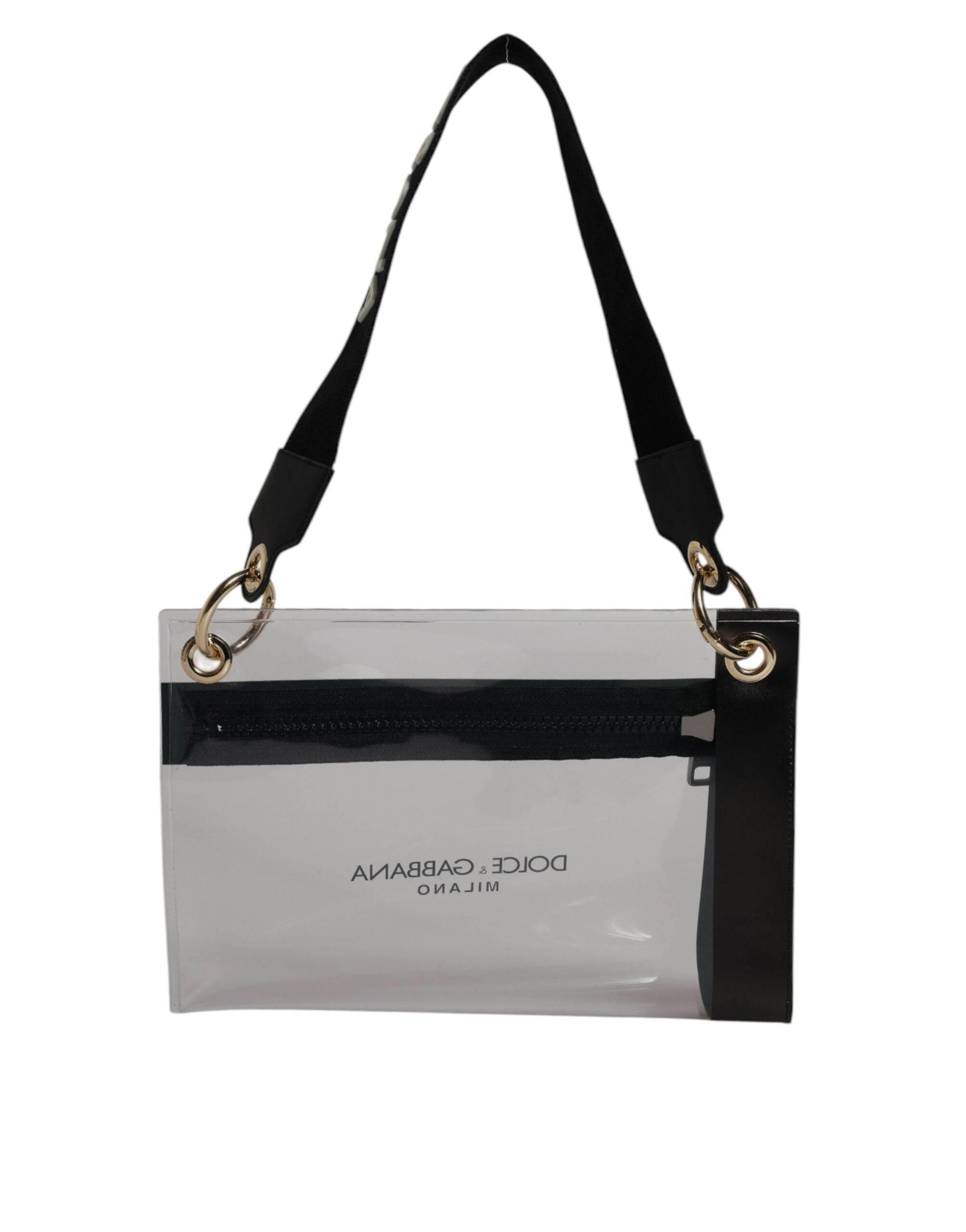 Dolce & Gabbana Clear PVC Leather Pouch Shoulder Strap Bag - Hilstor