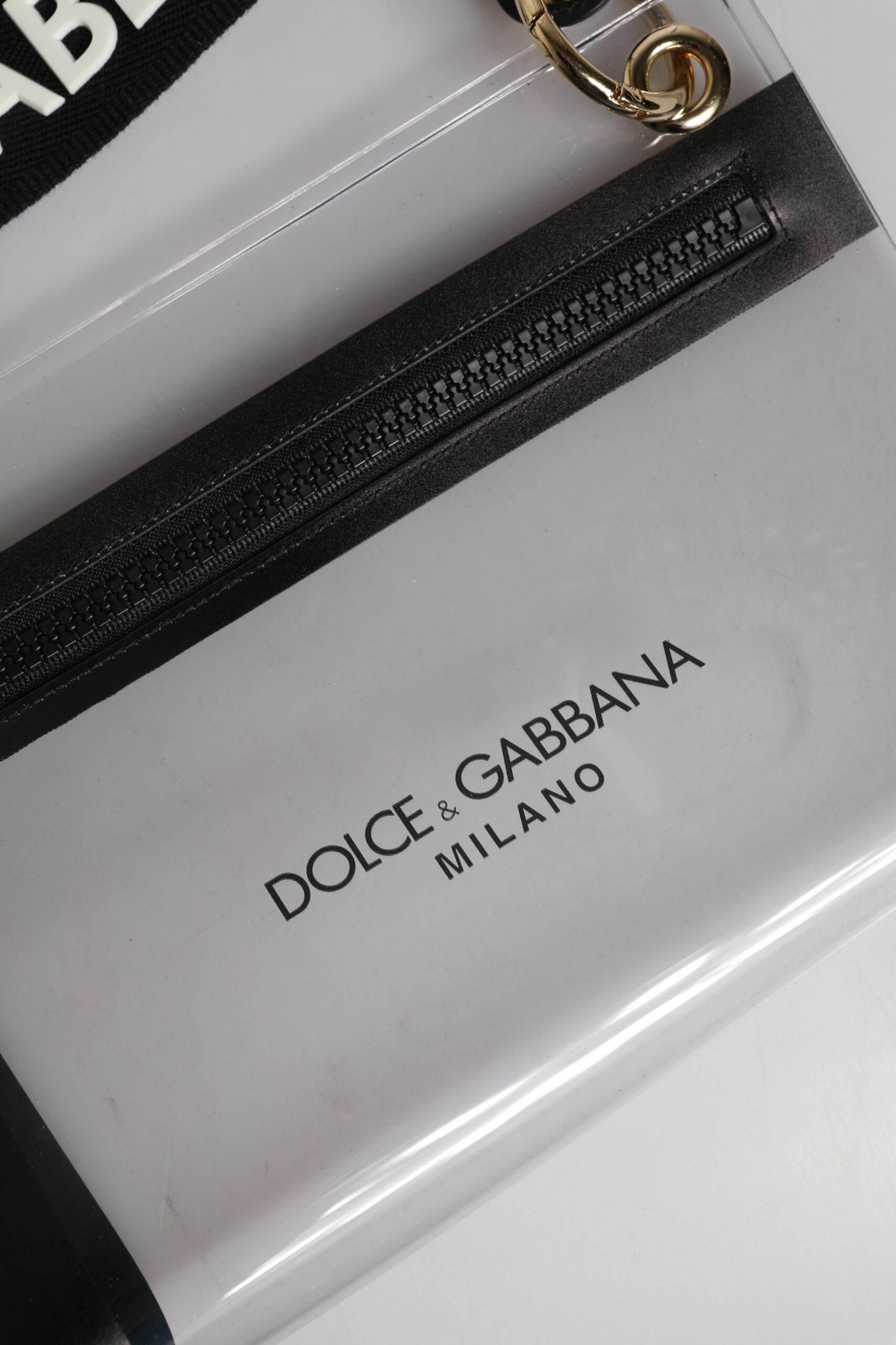 Dolce & Gabbana Clear PVC Leather Pouch Shoulder Strap Bag - Hilstor