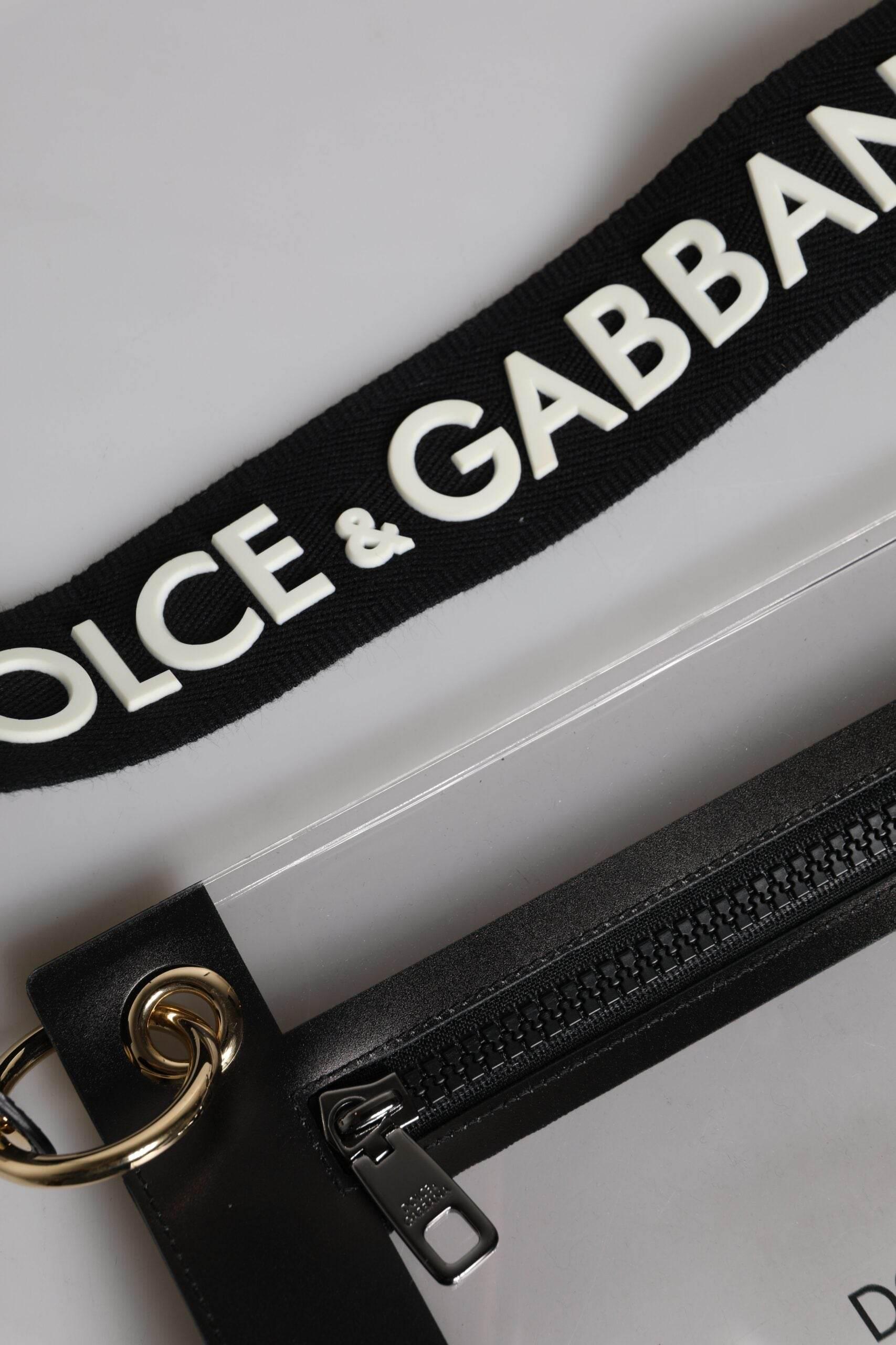 Dolce & Gabbana Clear PVC Leather Pouch Shoulder Strap Bag - Hilstor