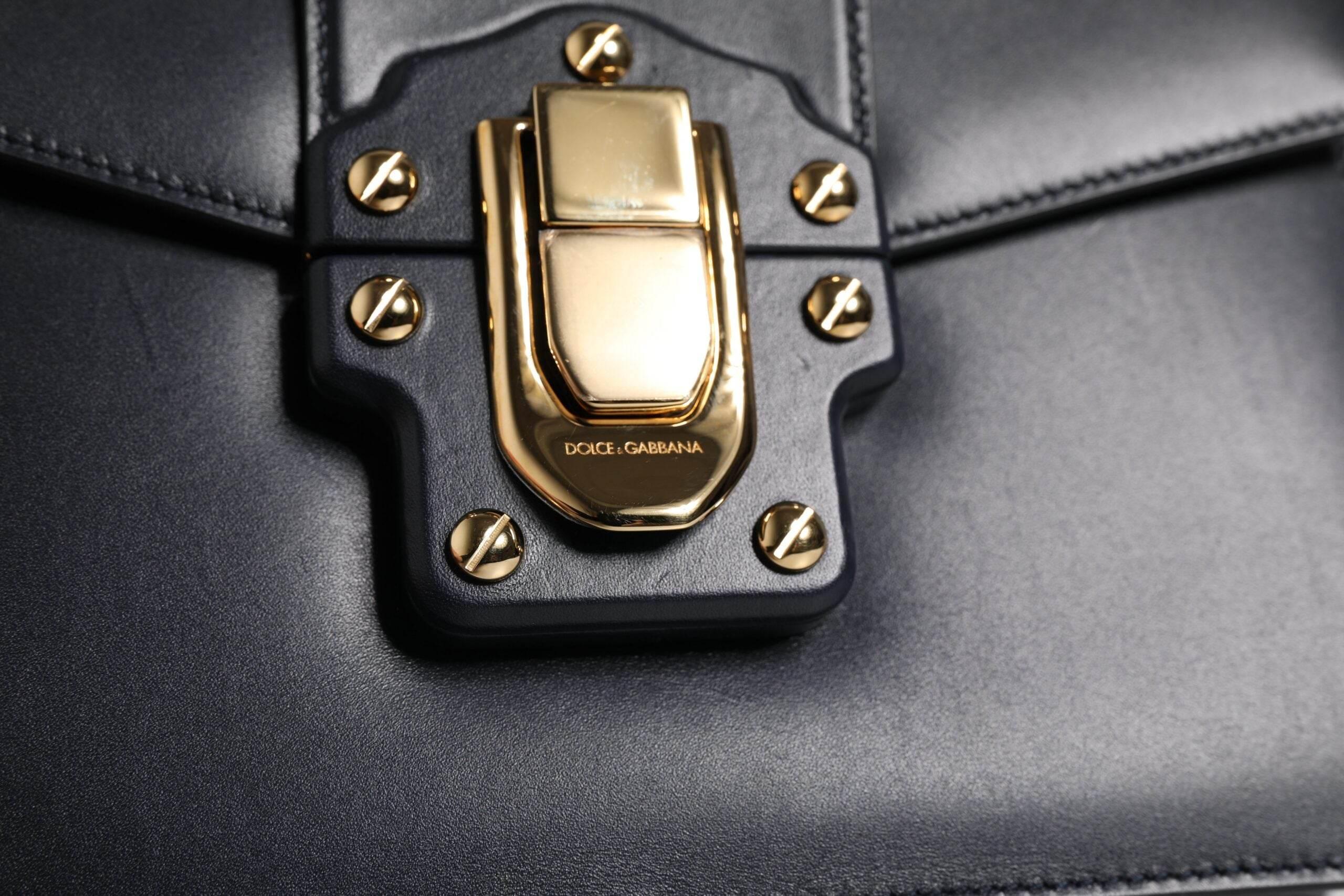Dolce & Gabbana Black Calfskin Leather Shoulder Strap Bag - Hilstor