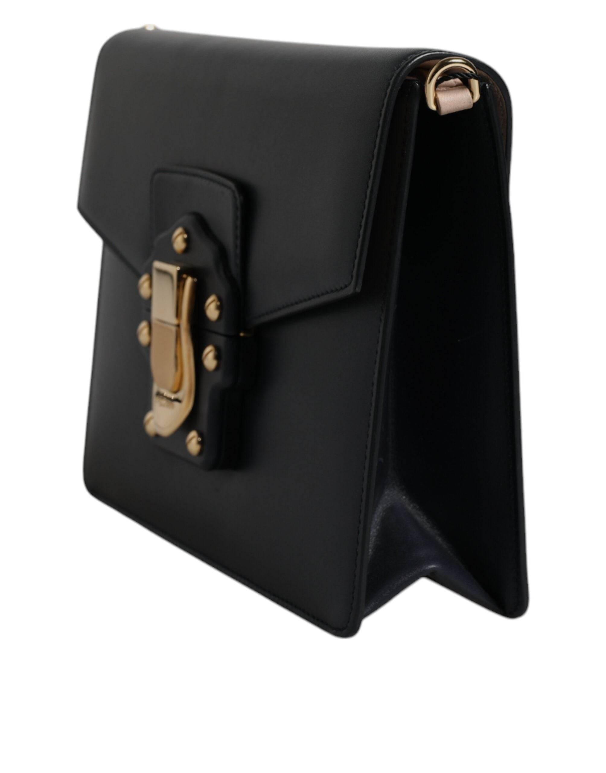 Dolce & Gabbana Black Calfskin Leather Shoulder Strap Bag - Hilstor