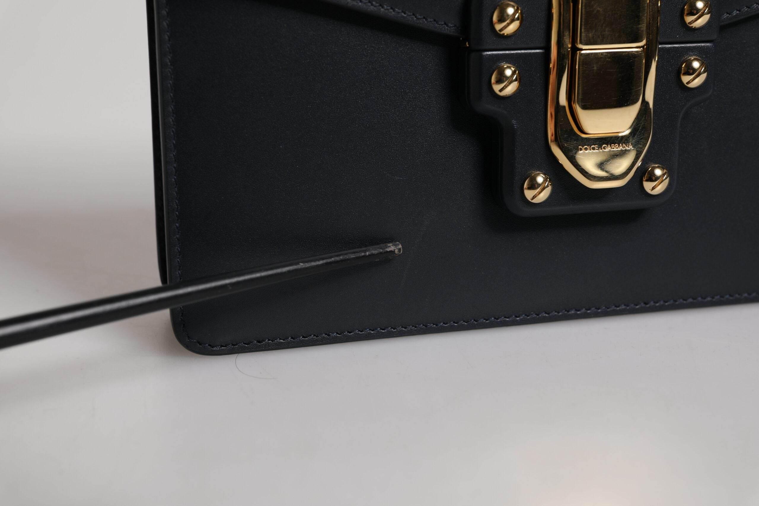 Dolce & Gabbana Black Calfskin Leather Shoulder Strap Bag - Hilstor