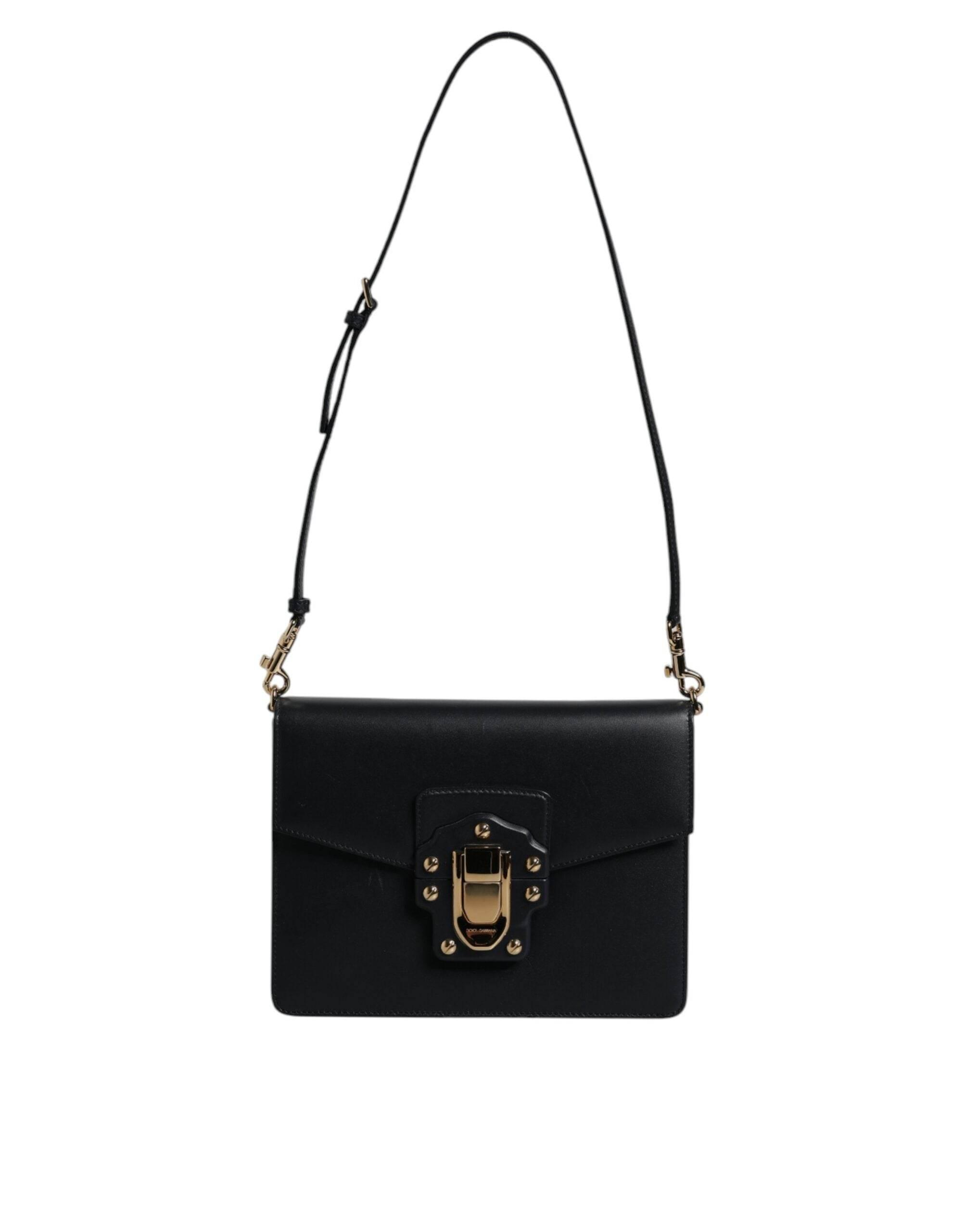 Dolce & Gabbana Black Calfskin Leather Shoulder Strap Bag - Hilstor