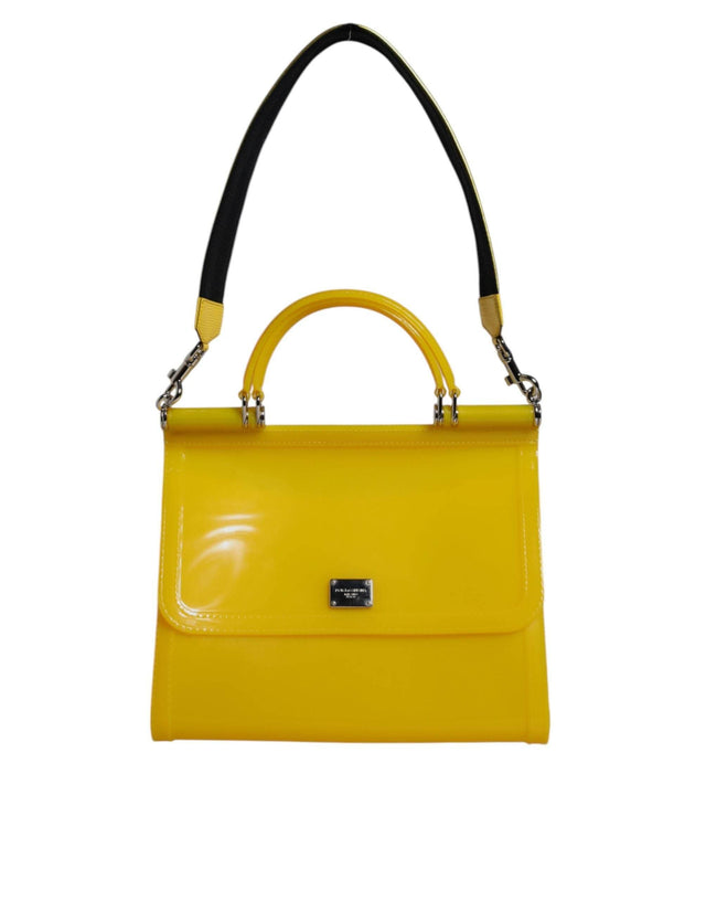 Dolce & Gabbana Yellow PVC Cotton Satchel Shoulder Strap Bag - Hilstor