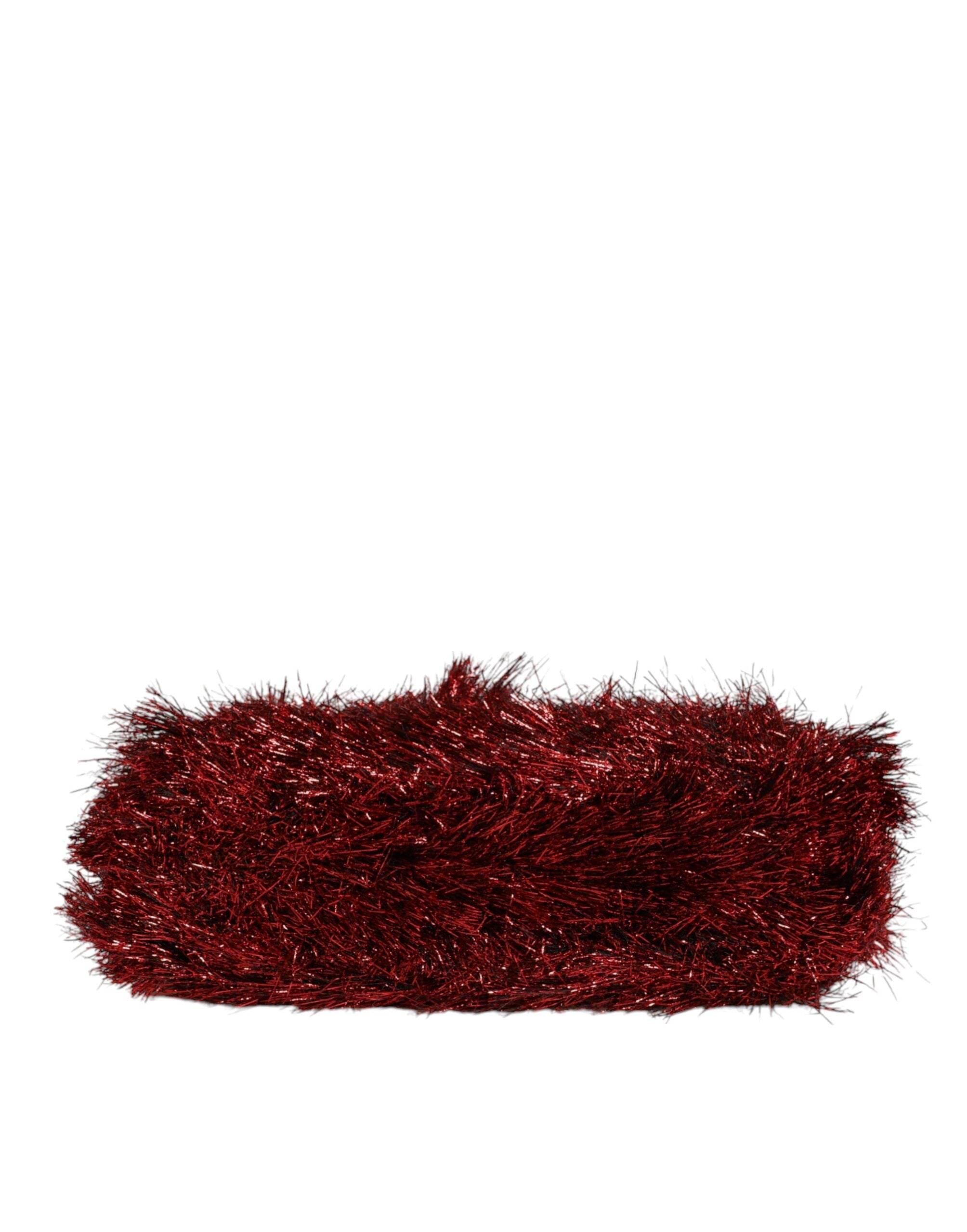 Dolce & Gabbana Red Gold Chain VANDA Tinsel Crystals Evening Clutch Bag - Hilstor