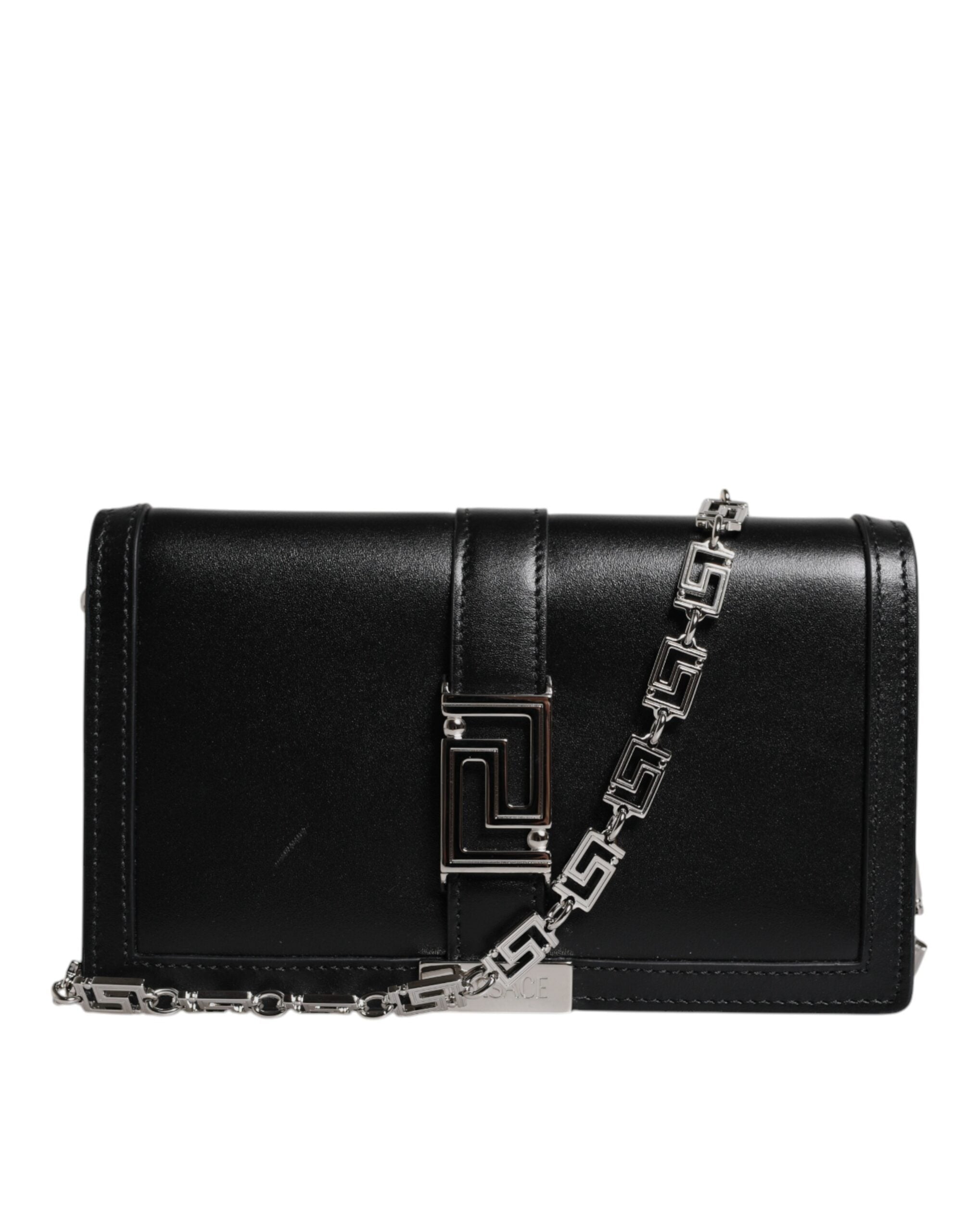 Versace sort kalveskind læder kæderem skulder crossbody taske