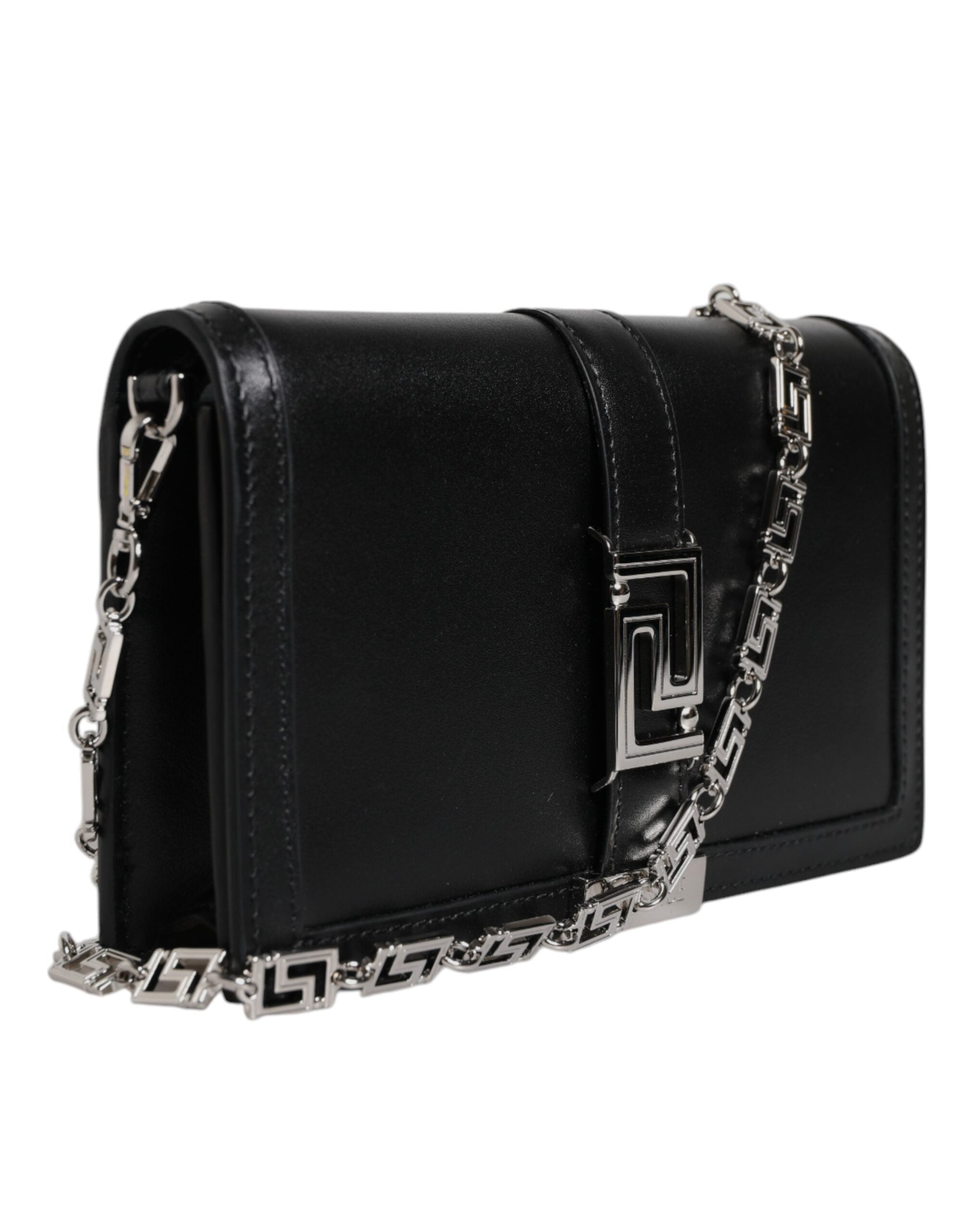 Versace sort kalveskind læder kæderem skulder crossbody taske