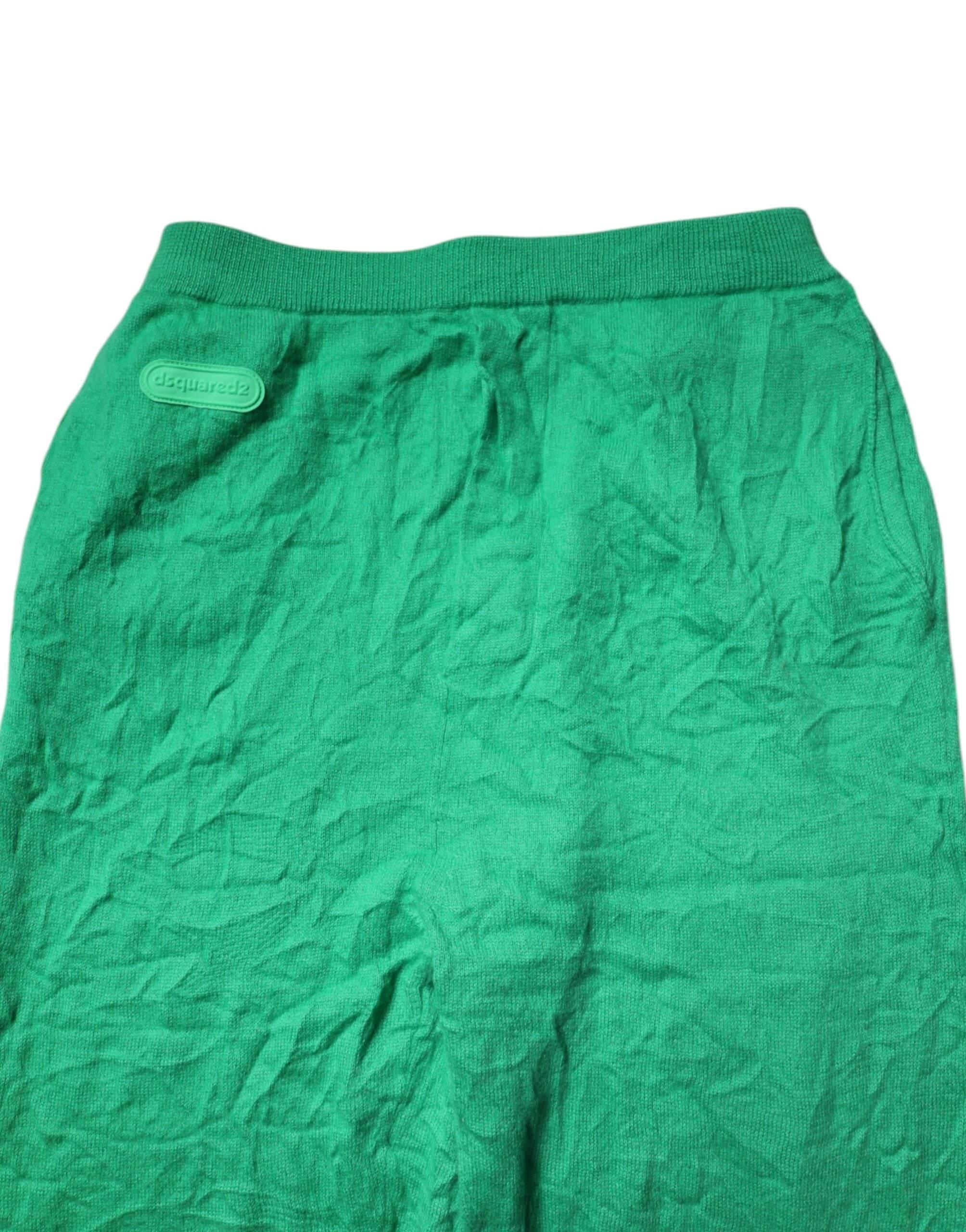 Dsquared² Green Cotton Elastic Waist Men Casual Pants - Hilstor