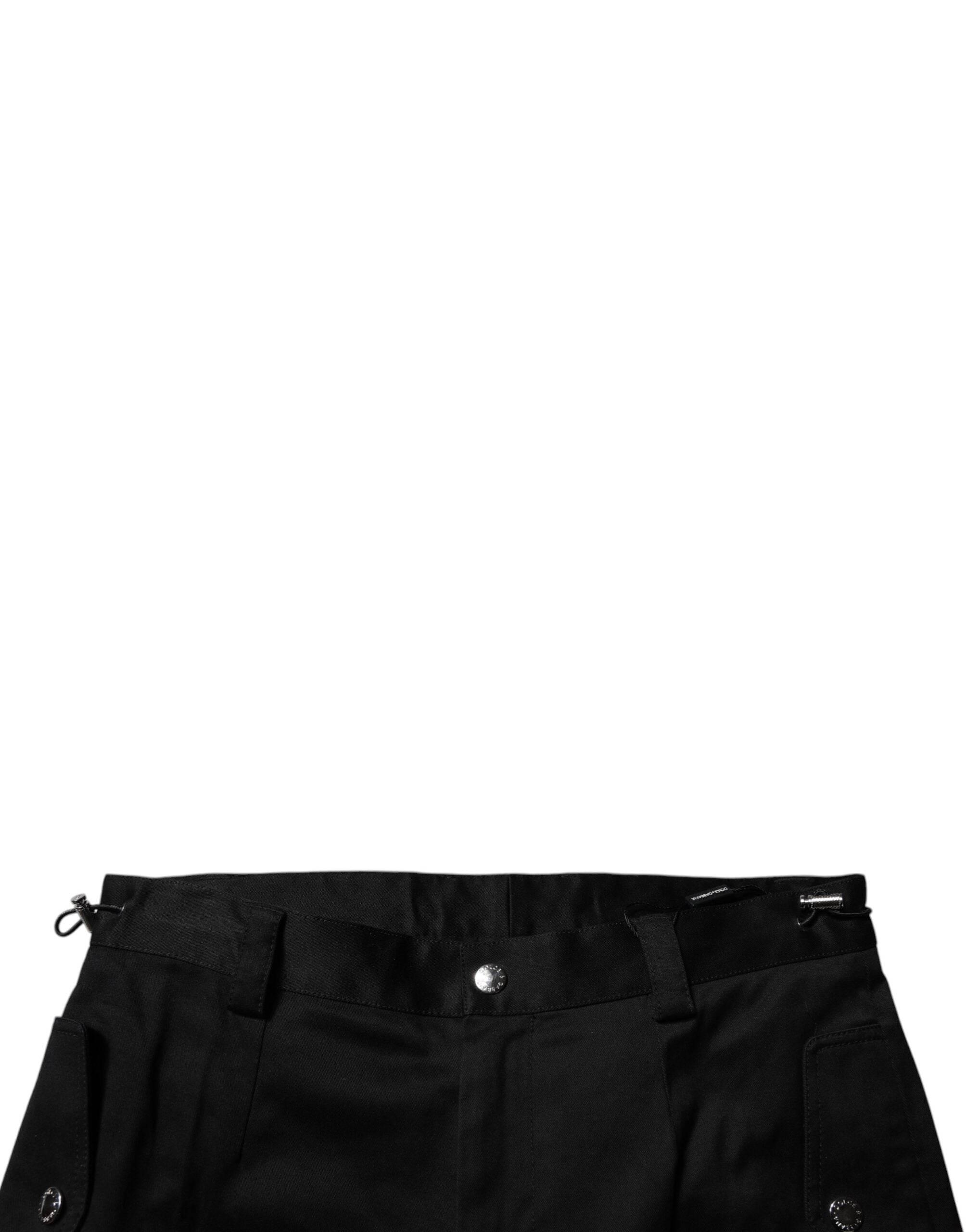 Dolce & Gabbana Black Cotton Cargo Tapered Pants - Hilstor